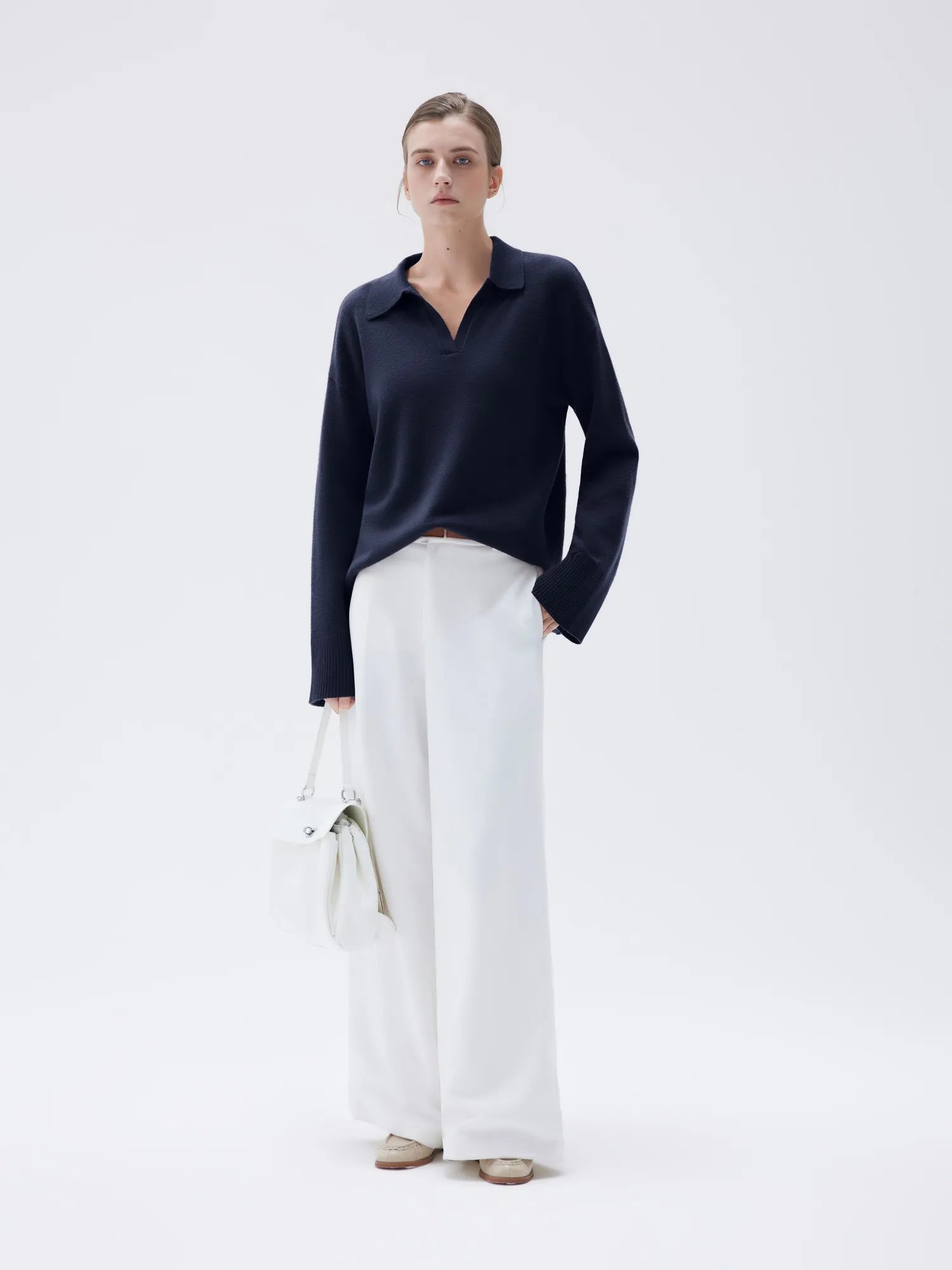 Cashmere Oversized V Collar Sweater