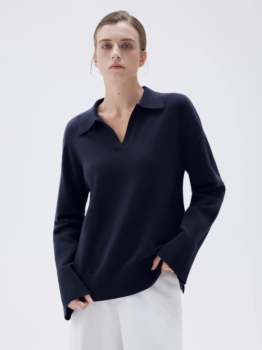 Cashmere Oversized V Collar Sweater
