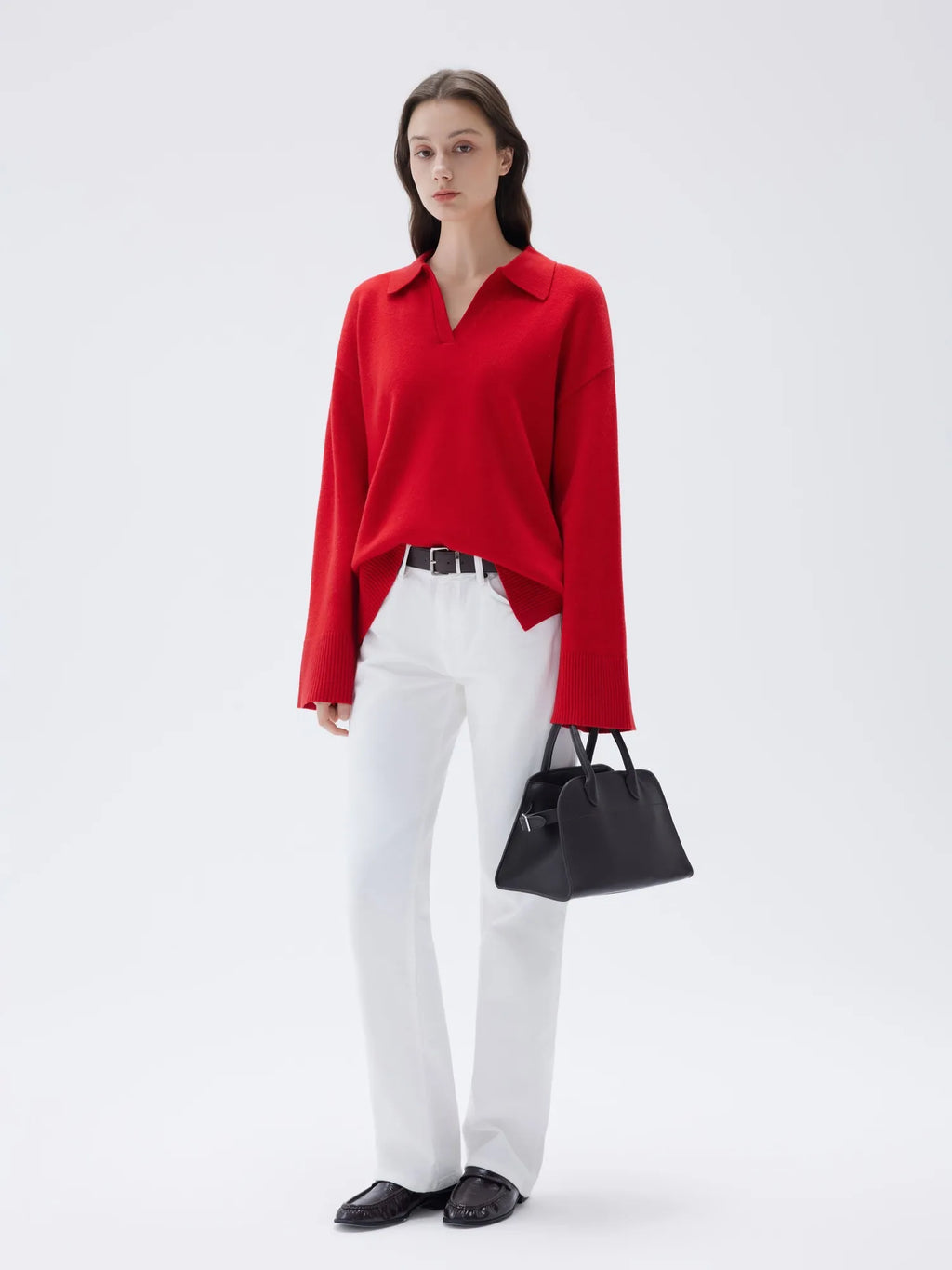 Cashmere Oversized V Collar Sweater