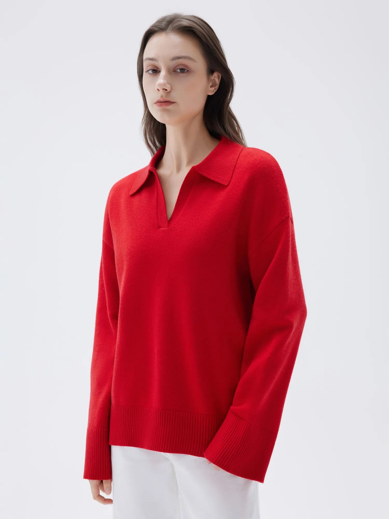 Cashmere Oversized V Collar Sweater