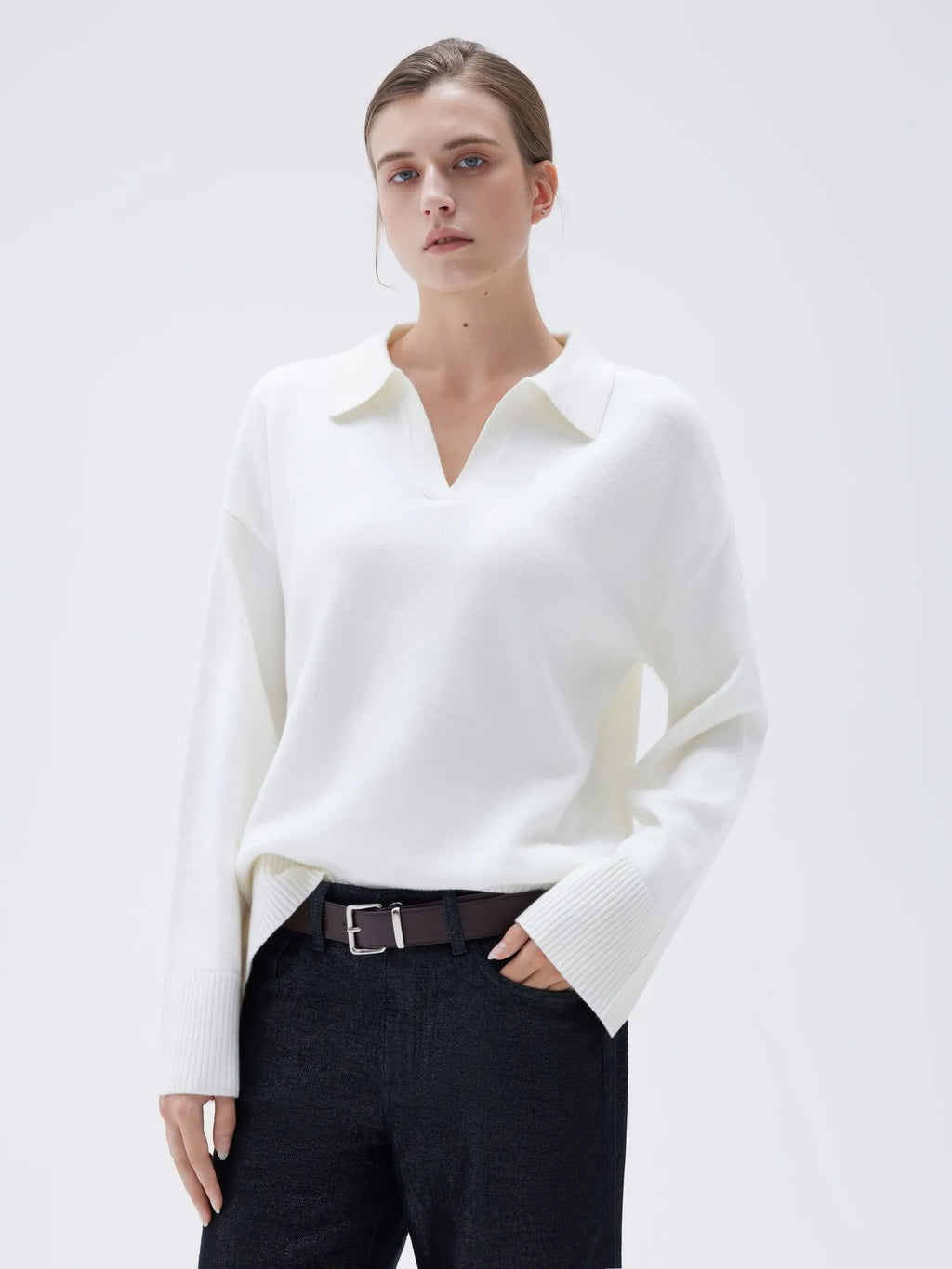 Cashmere Oversized V Collar Sweater