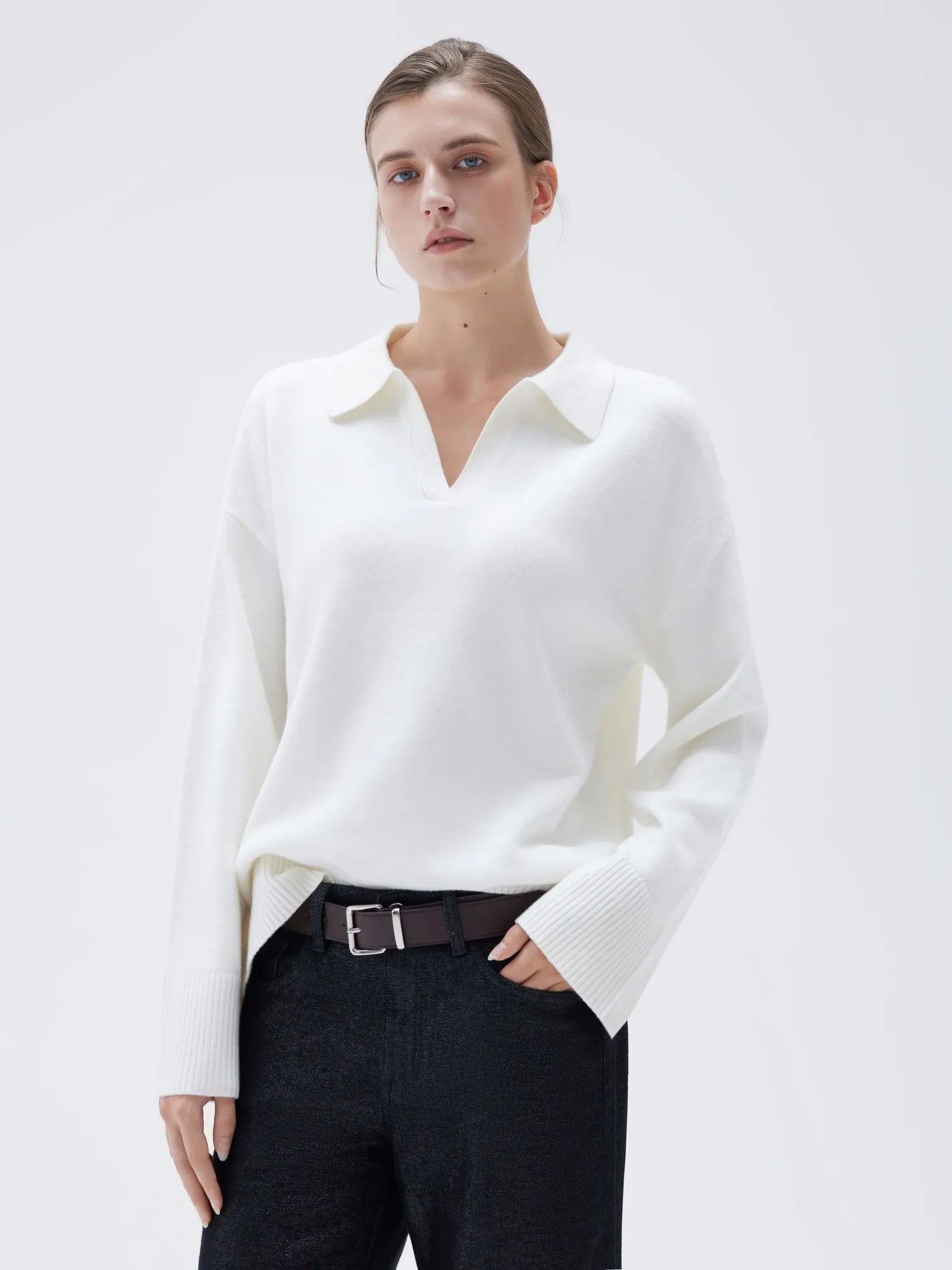 Cashmere Oversized V Collar Sweater