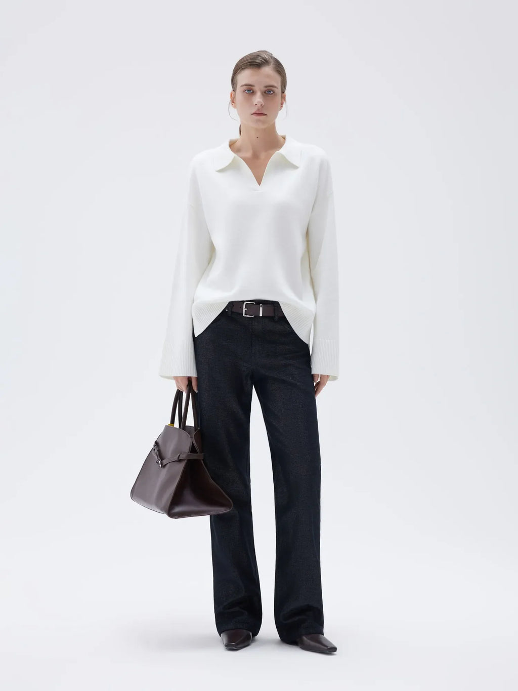 Cashmere Oversized V Collar Sweater