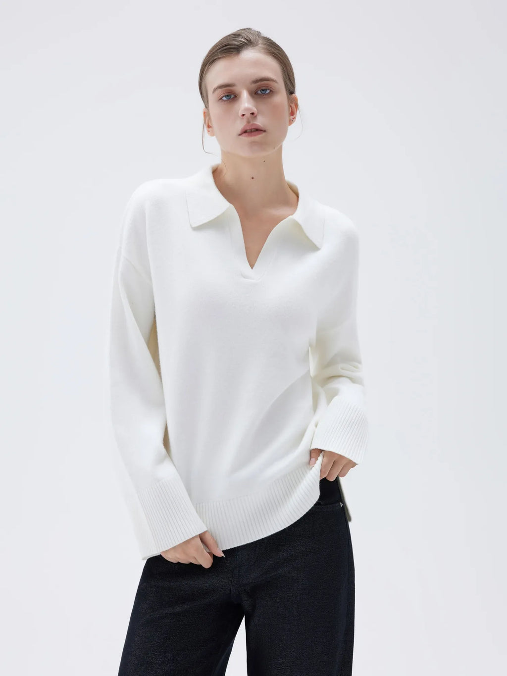 Cashmere Oversized V Collar Sweater