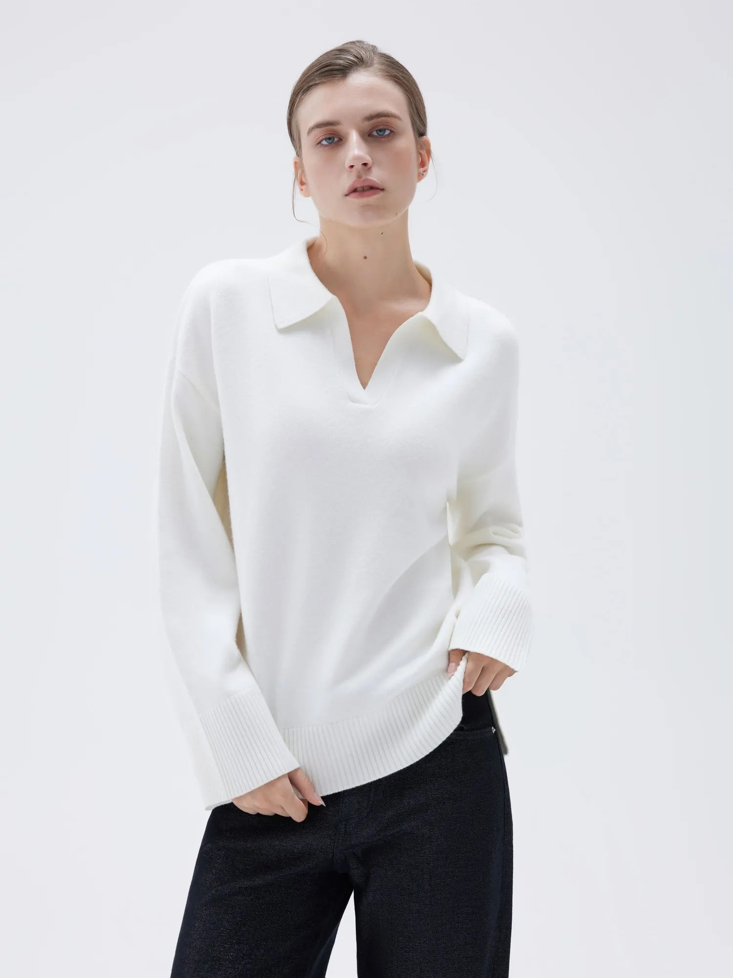 Cashmere Oversized V Collar Sweater