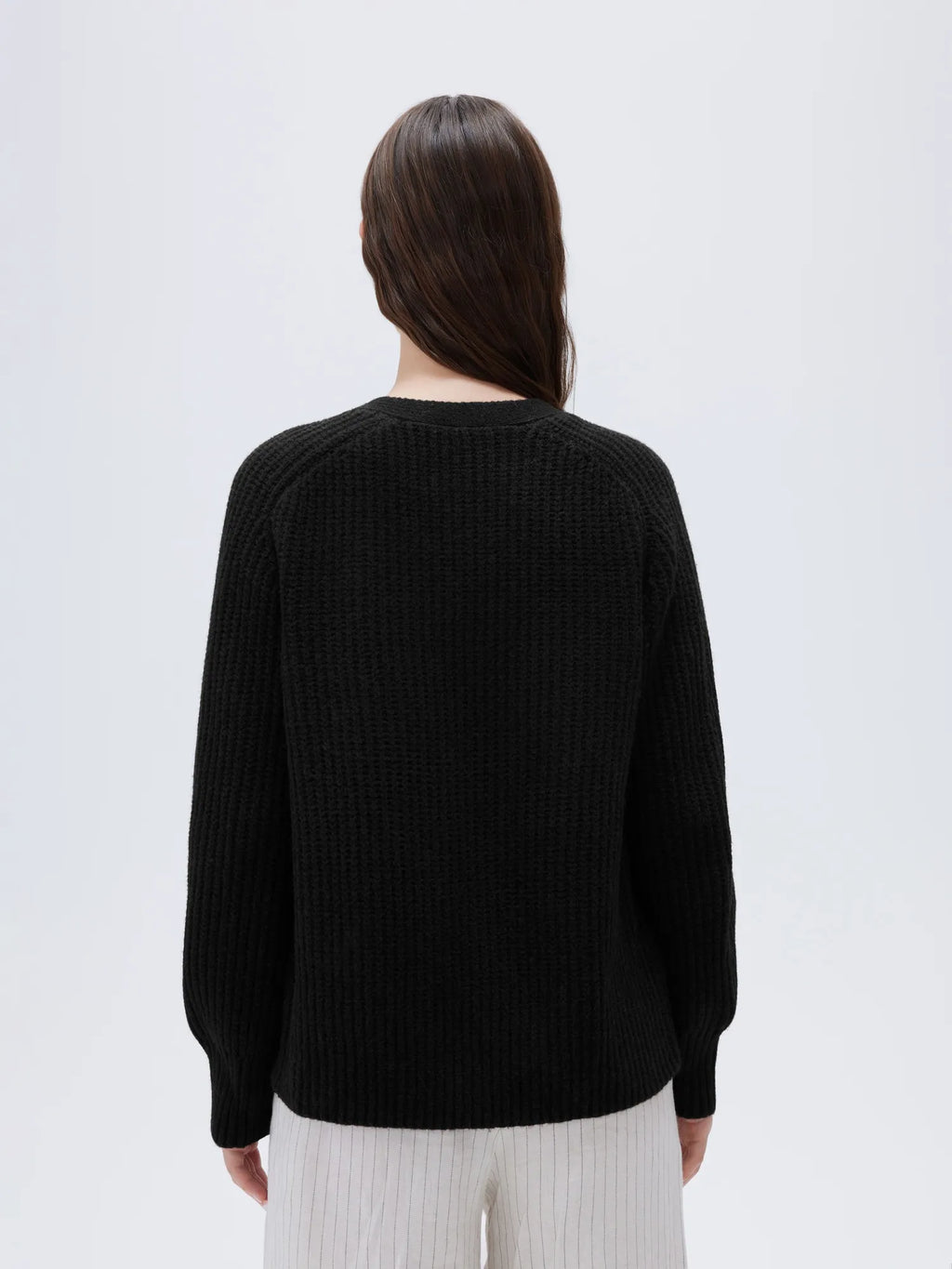 Deep V Neck Button Down Sweater