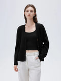 Deep V Neck Button Down Sweater