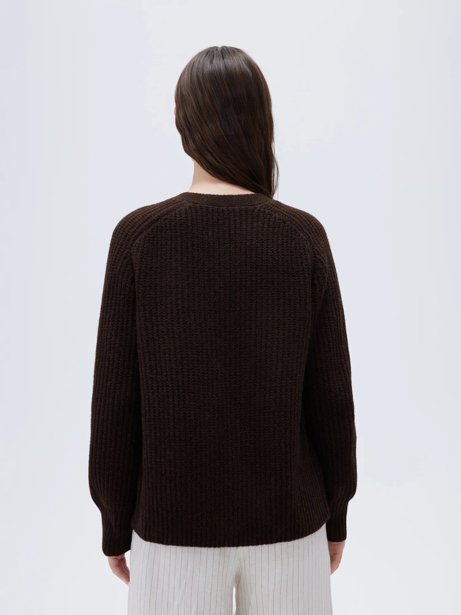 Deep V Neck Button Down Sweater