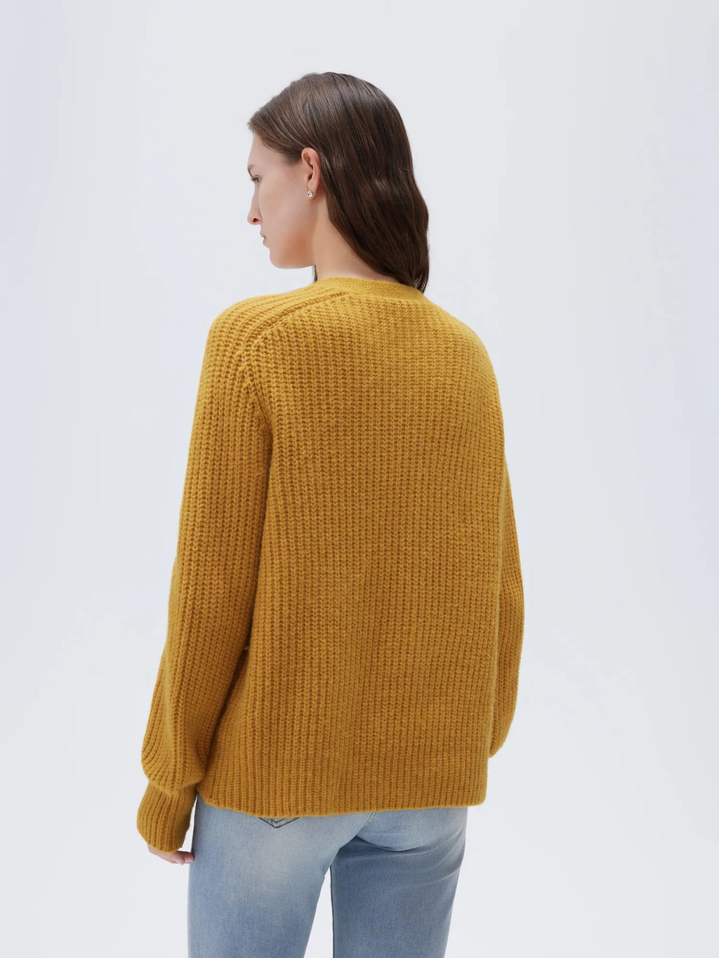 Deep V Neck Button Down Sweater