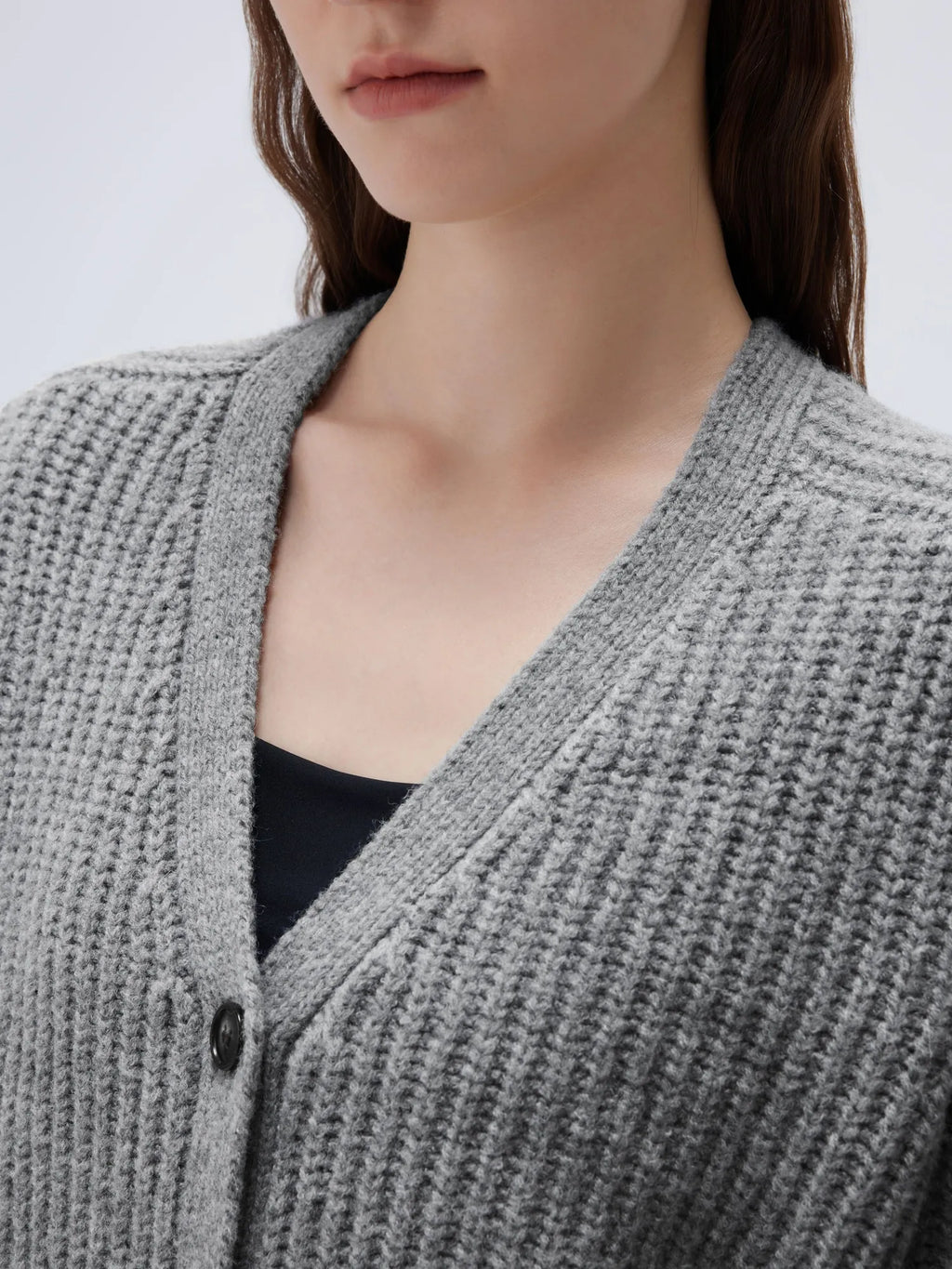 Deep V Neck Button Down Sweater