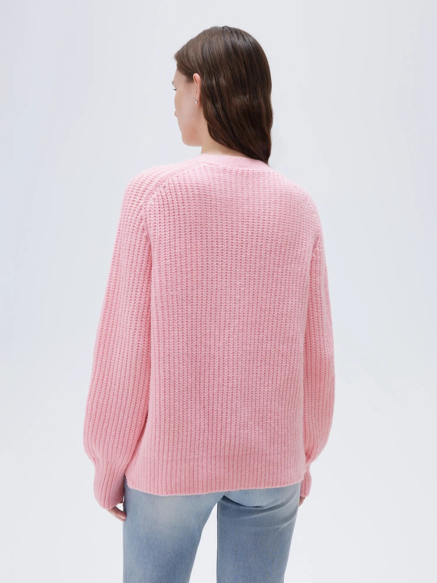 Deep V Neck Button Down Sweater