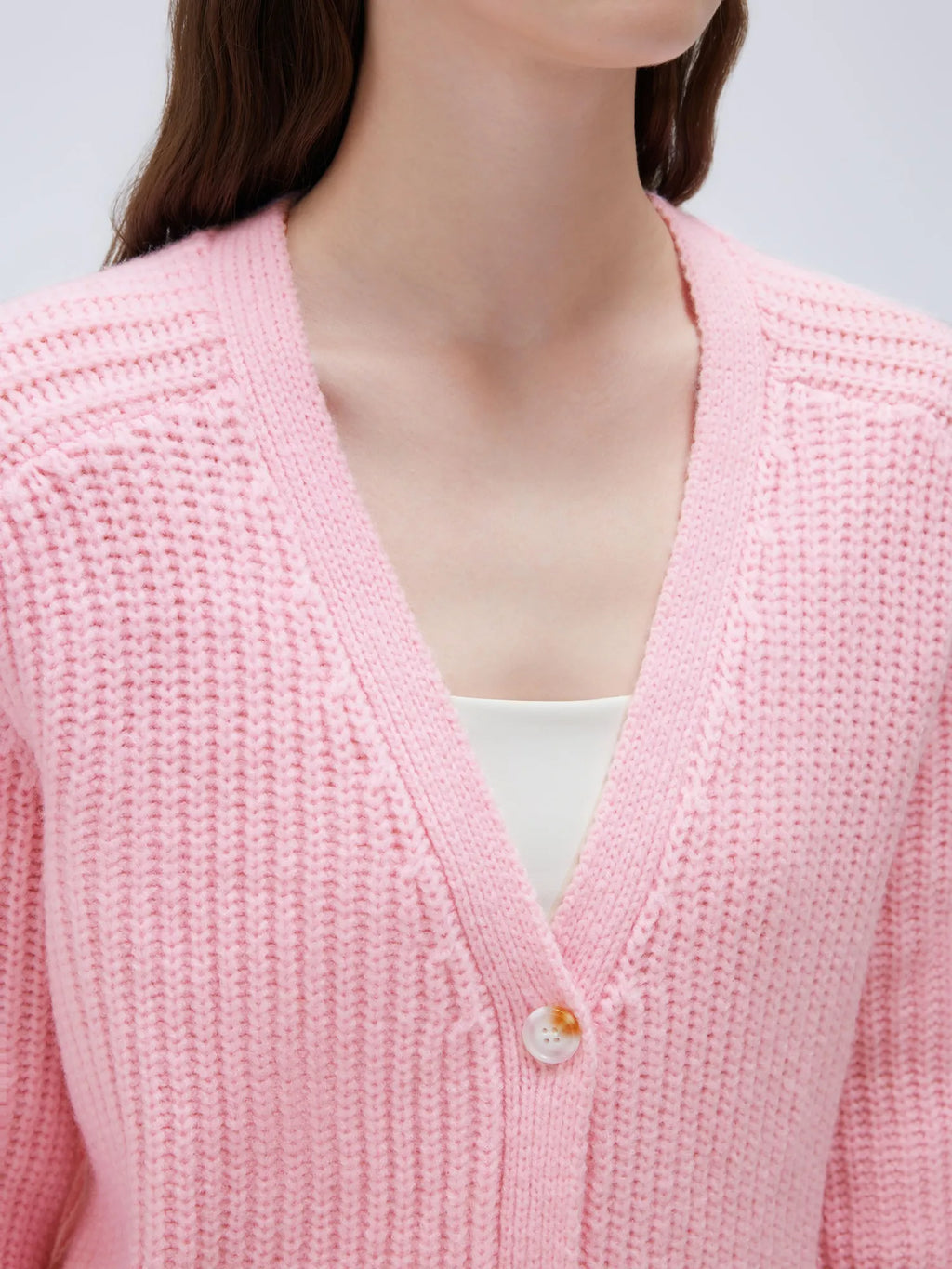 Deep V Neck Button Down Sweater