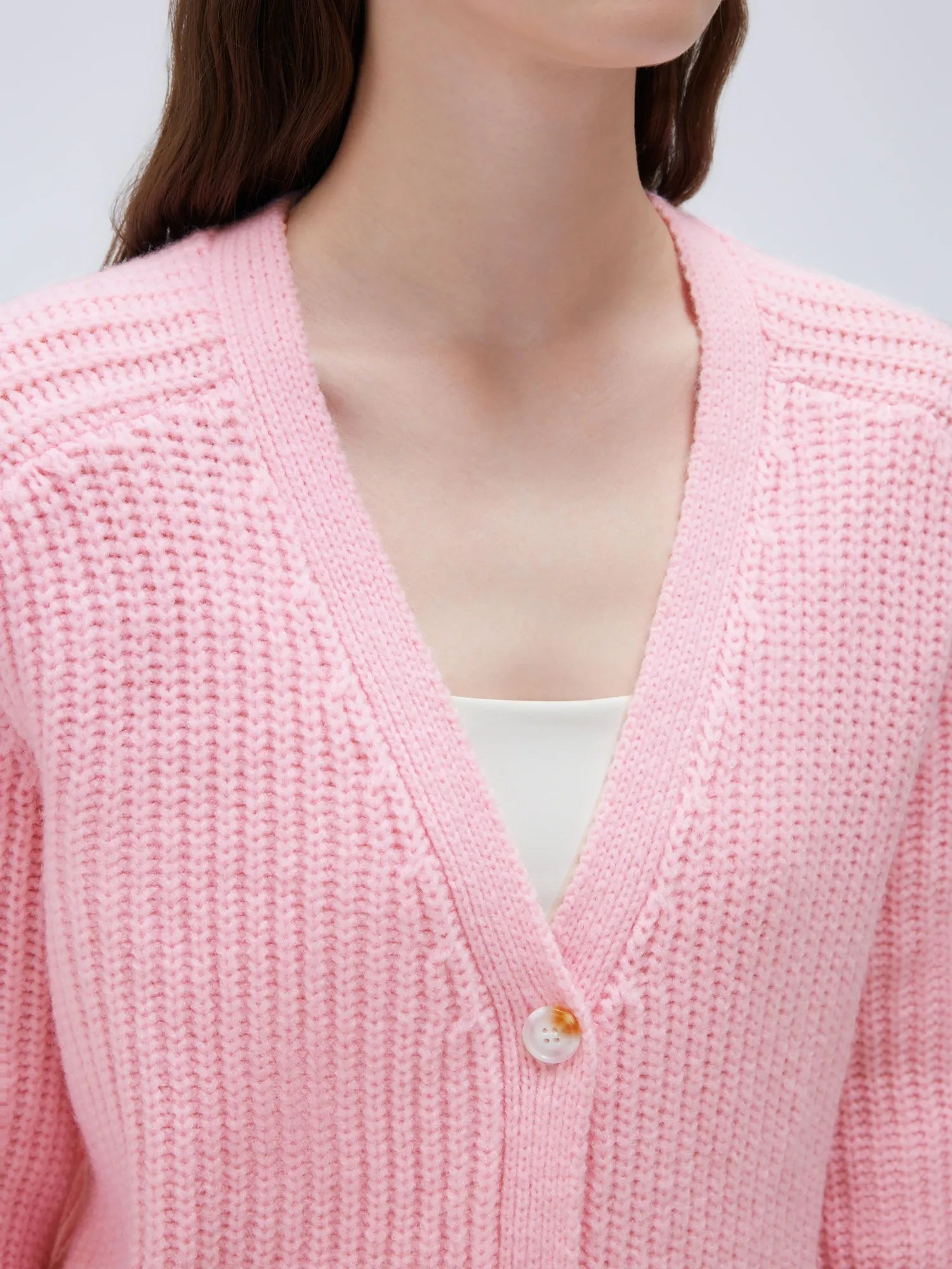 Deep V Neck Button Down Sweater