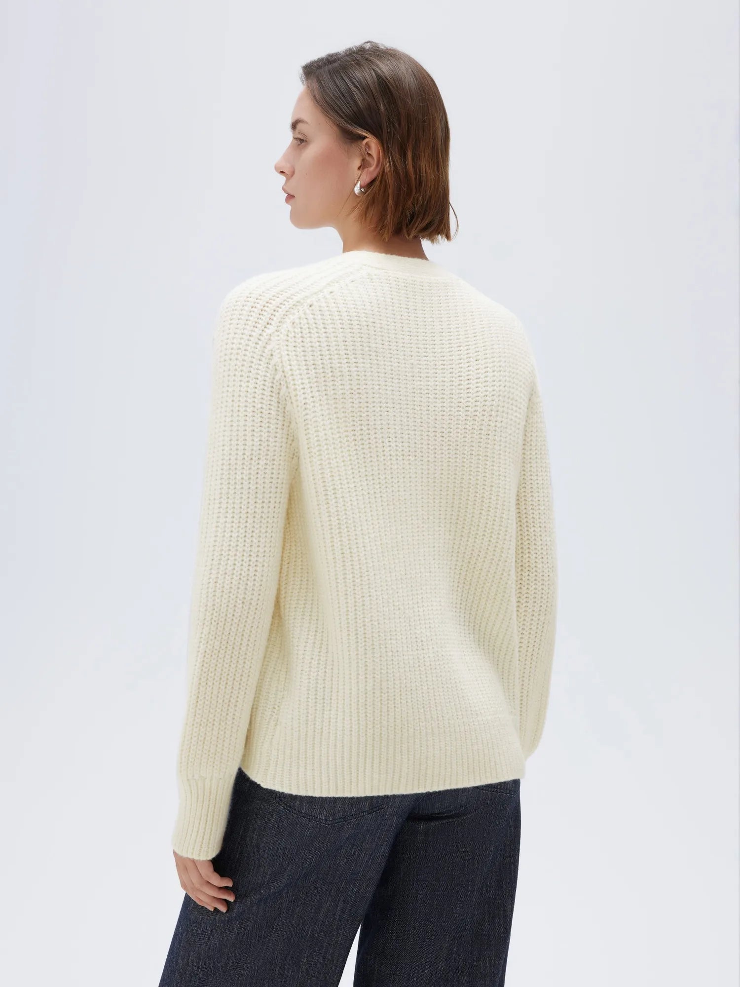Deep V Neck Button Down Sweater