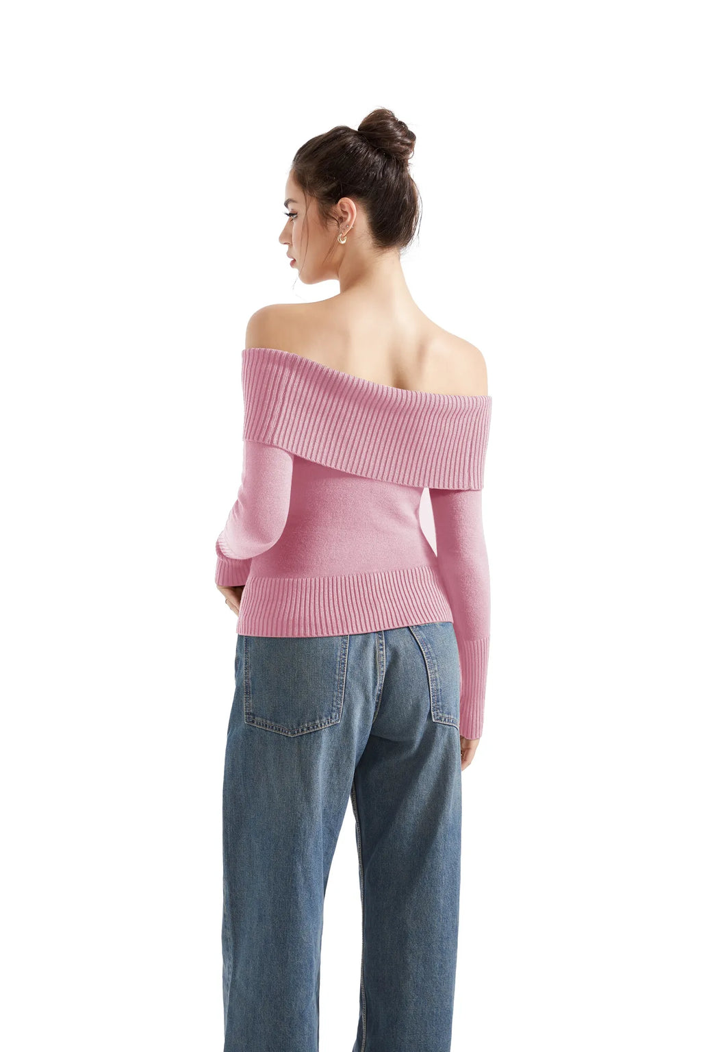 Ribbed Off Shoulder Shirt - Long Sleeve