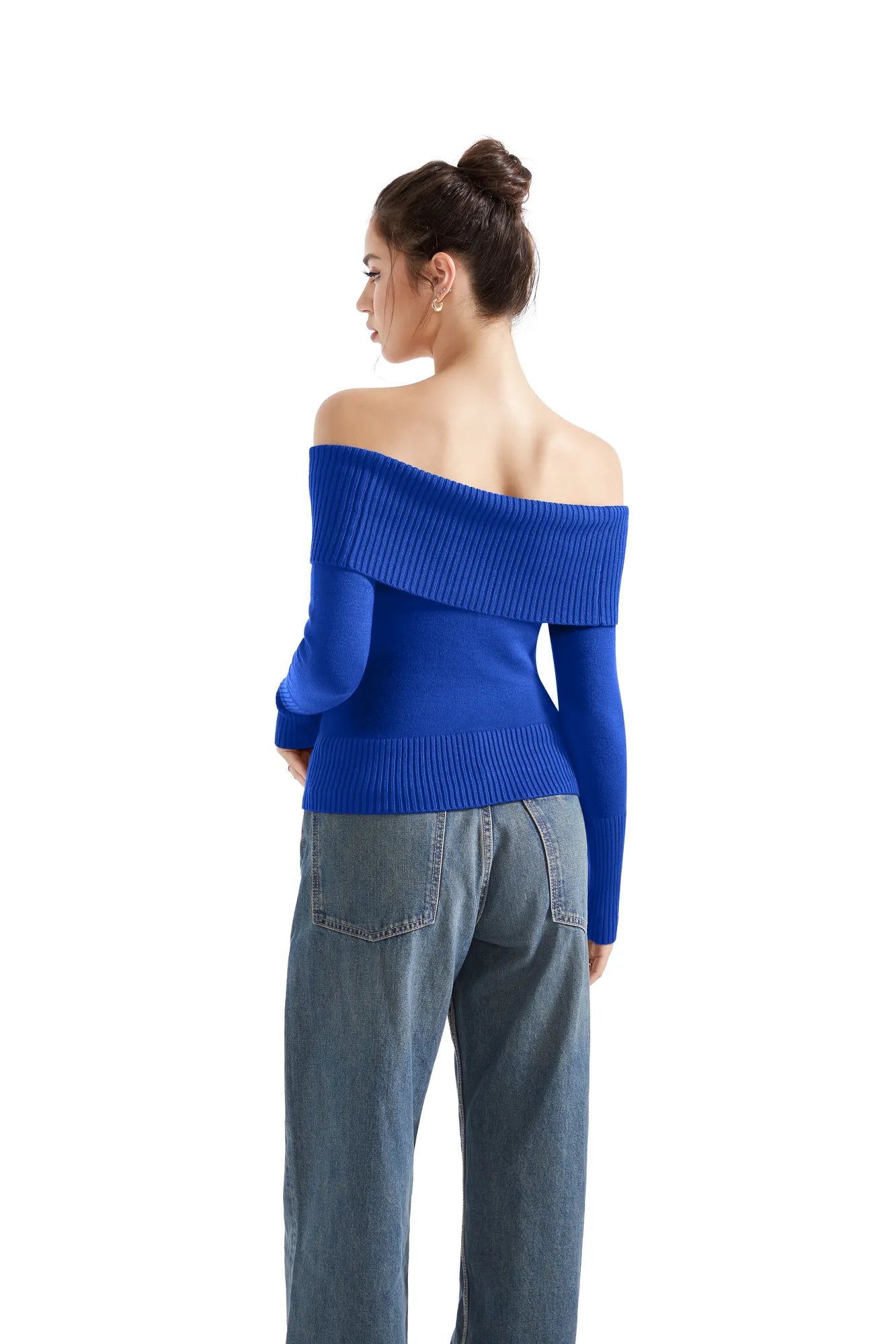 Ribbed Off Shoulder Shirt - Long Sleeve