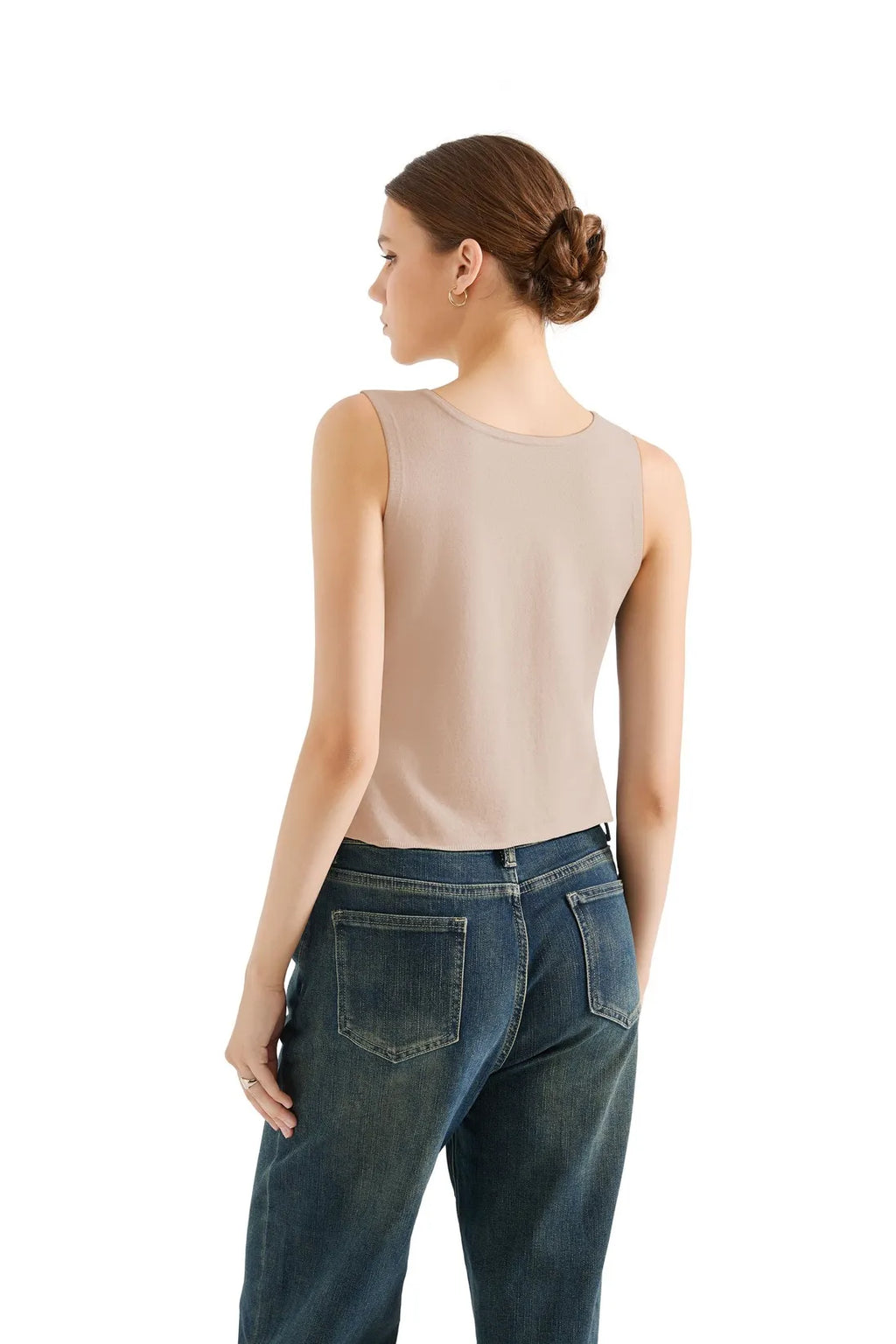 Tie Front Vest Tank Top