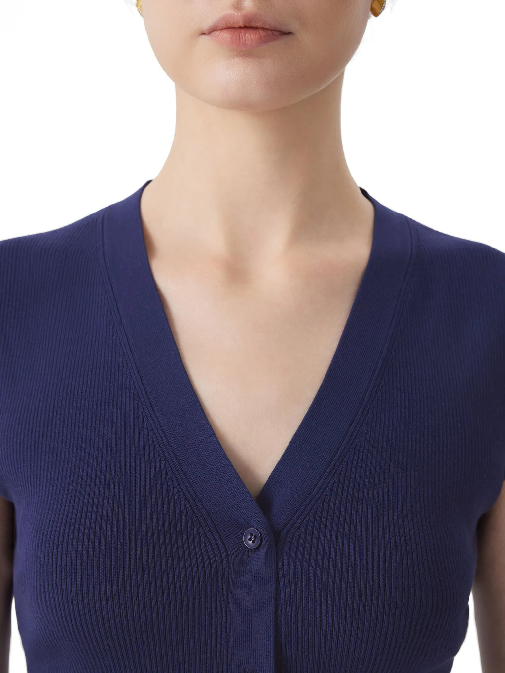 Button V Neck Tank Sweater Vest