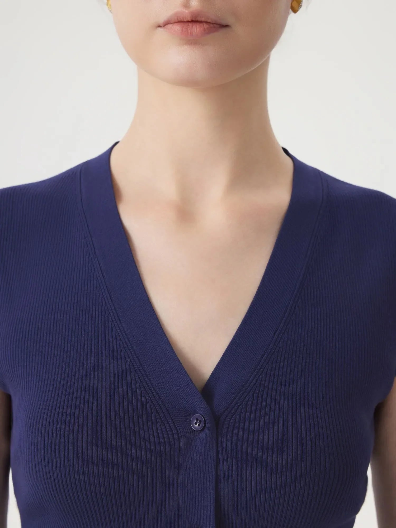 Button V Neck Tank Sweater Vest