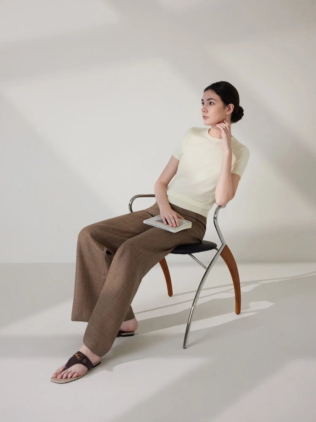Cashmere Silk Blend Crew Neck Spring Sweater - Short Sleeve