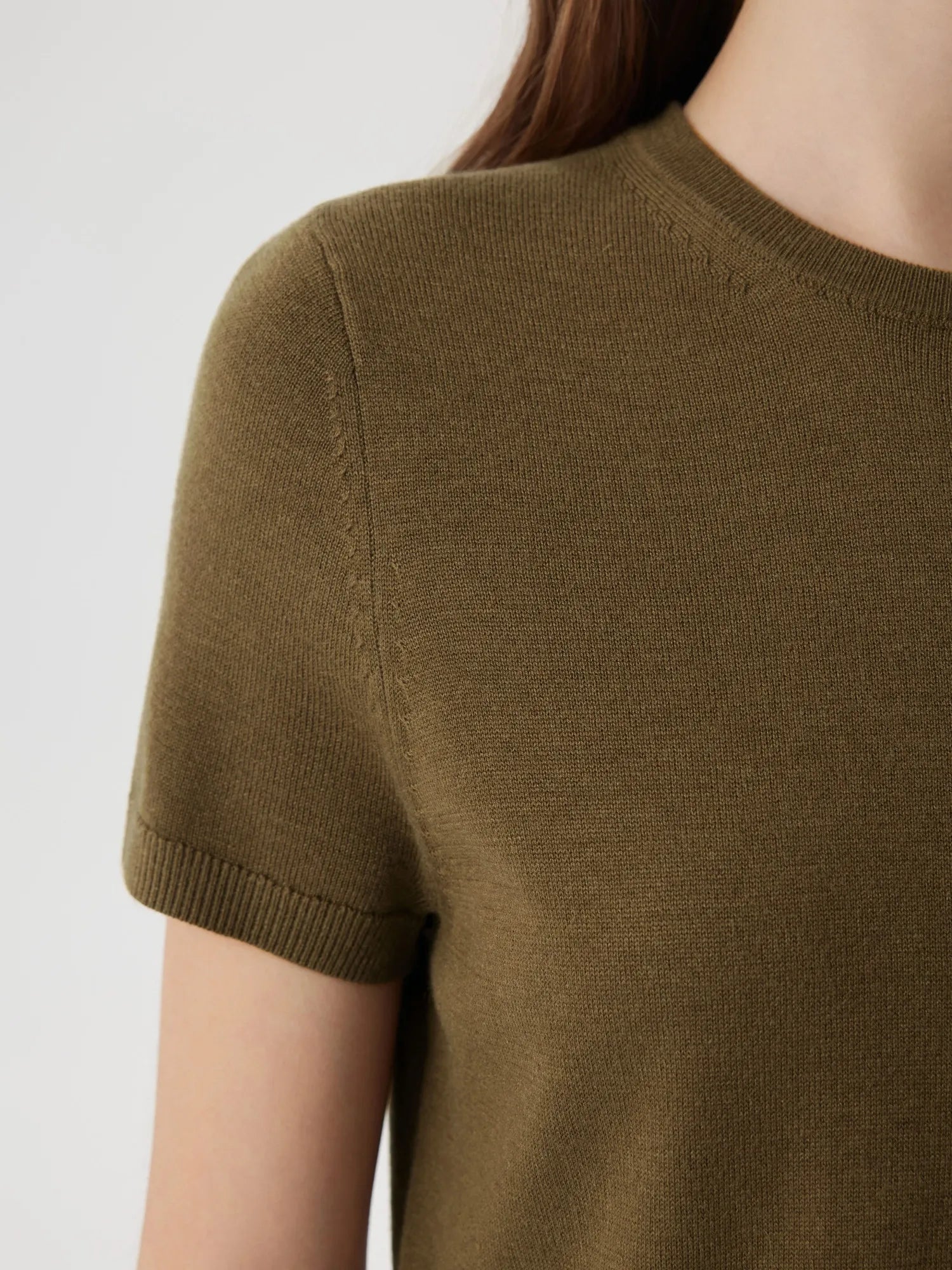 Cashmere Silk Blend Crew Neck Spring Sweater - Short Sleeve