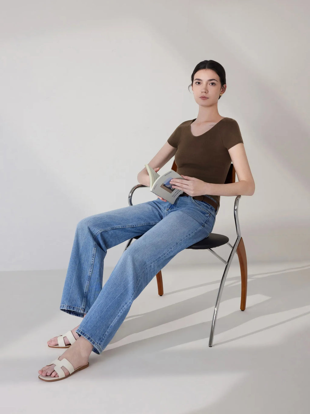 Cashmere Silk Blend V Shirts Sweater - Short Sleeve