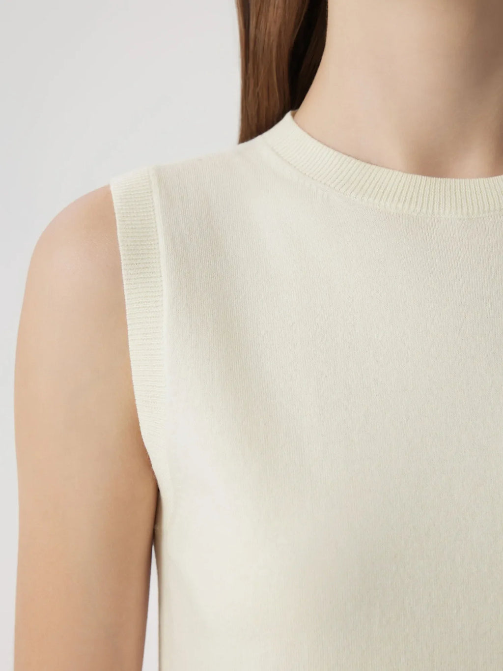 Cashmere Silk Blend Vest Sleeveless Sweater - Short Sleeve