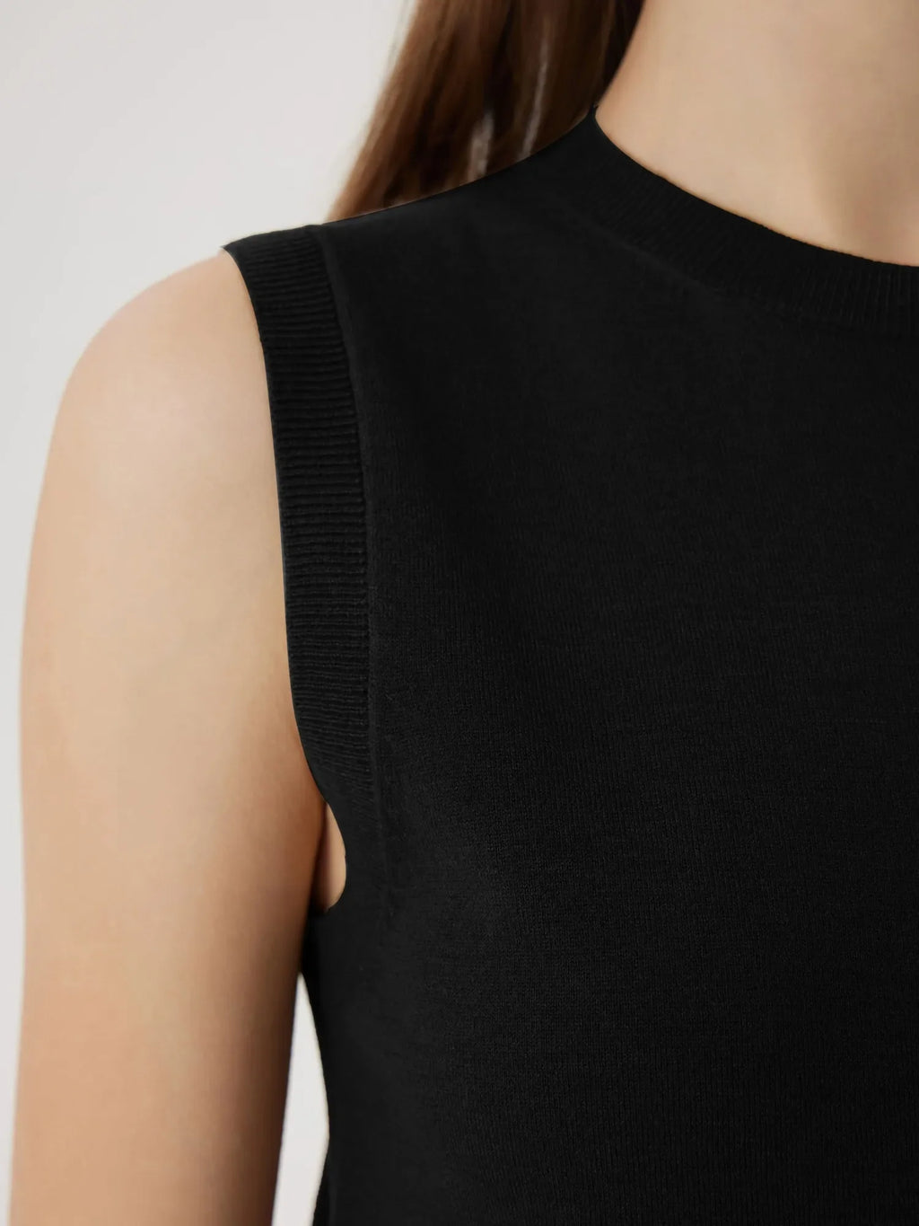 Cashmere Silk Blend Vest Sleeveless Sweater - Short Sleeve