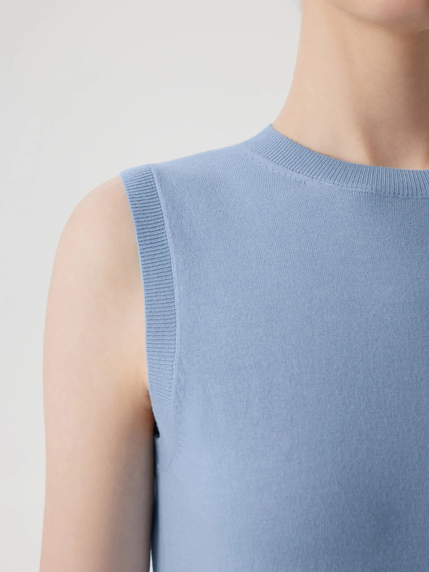 Cashmere Silk Blend Vest Sleeveless Sweater - Short Sleeve