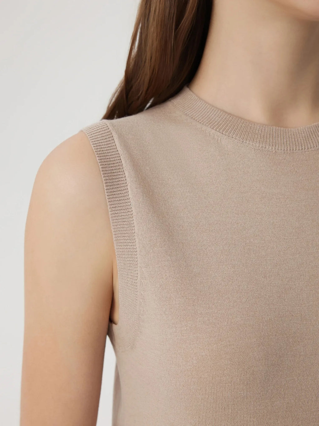 Cashmere Silk Blend Vest Sleeveless Sweater - Short Sleeve
