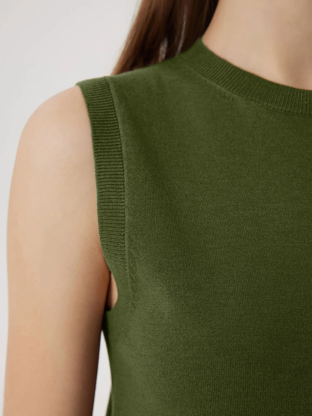 Cashmere Silk Blend Vest Sleeveless Sweater - Short Sleeve
