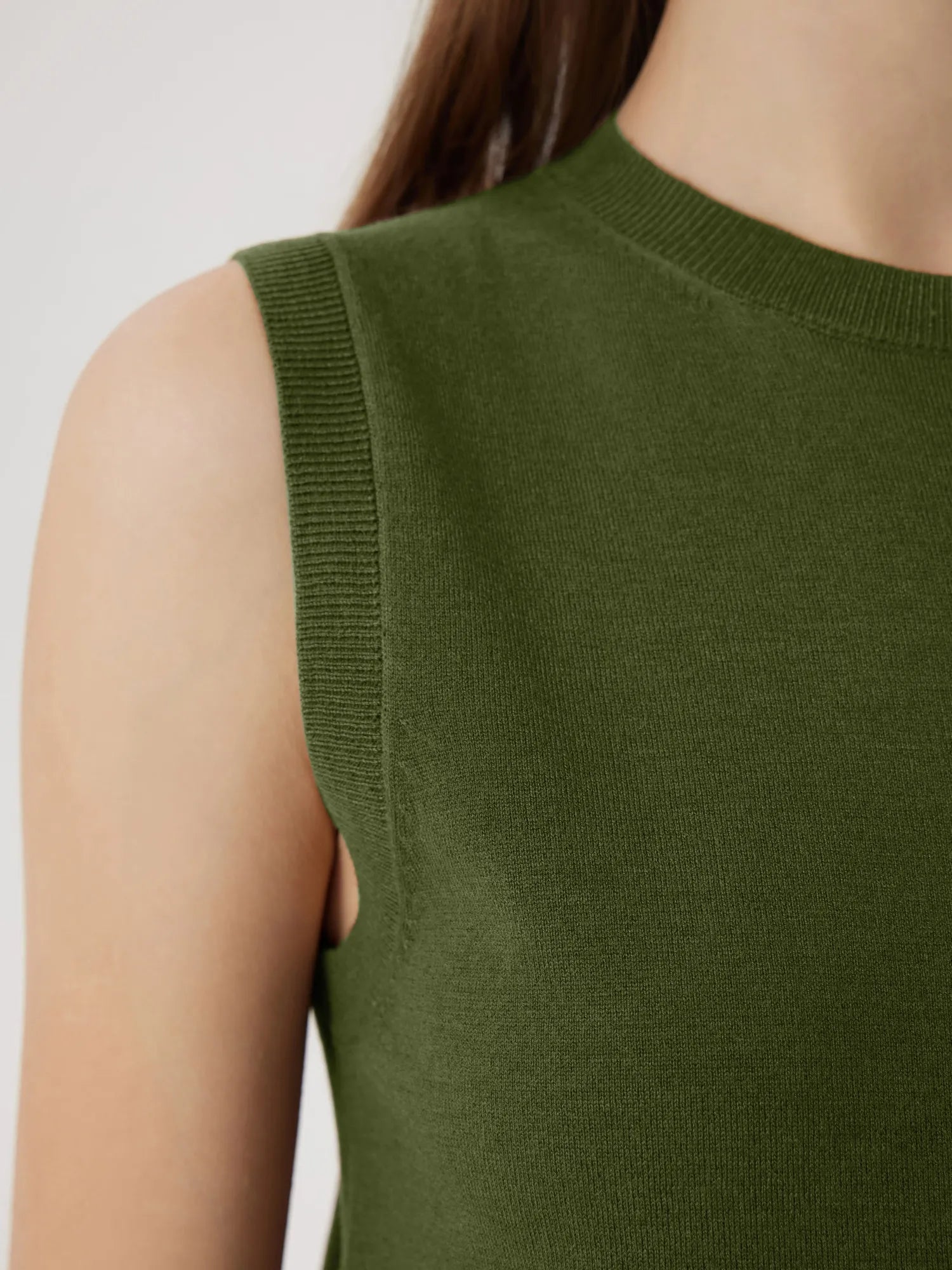 Cashmere Silk Blend Vest Sleeveless Sweater - Short Sleeve