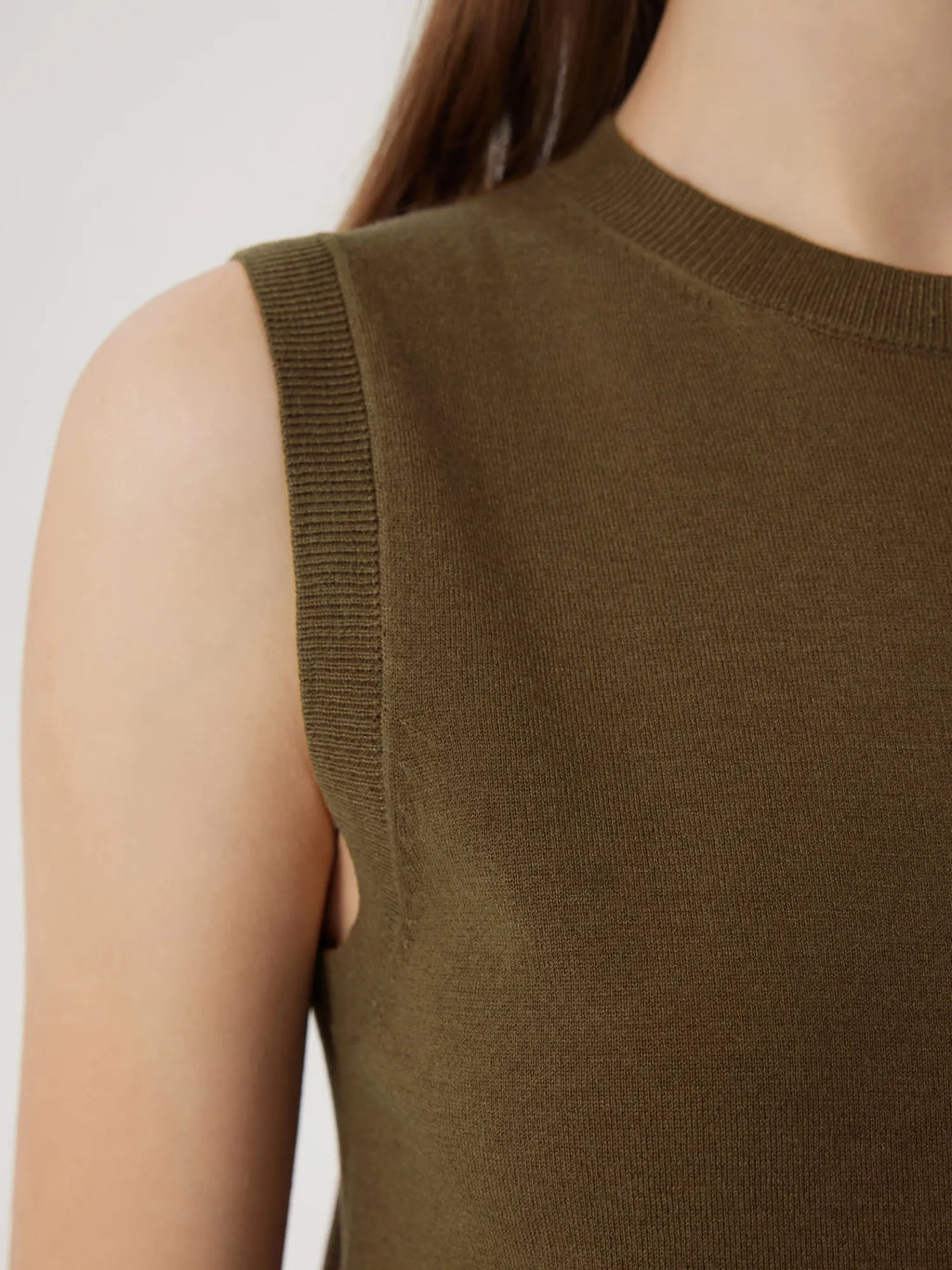 Cashmere Silk Blend Vest Sleeveless Sweater - Short Sleeve