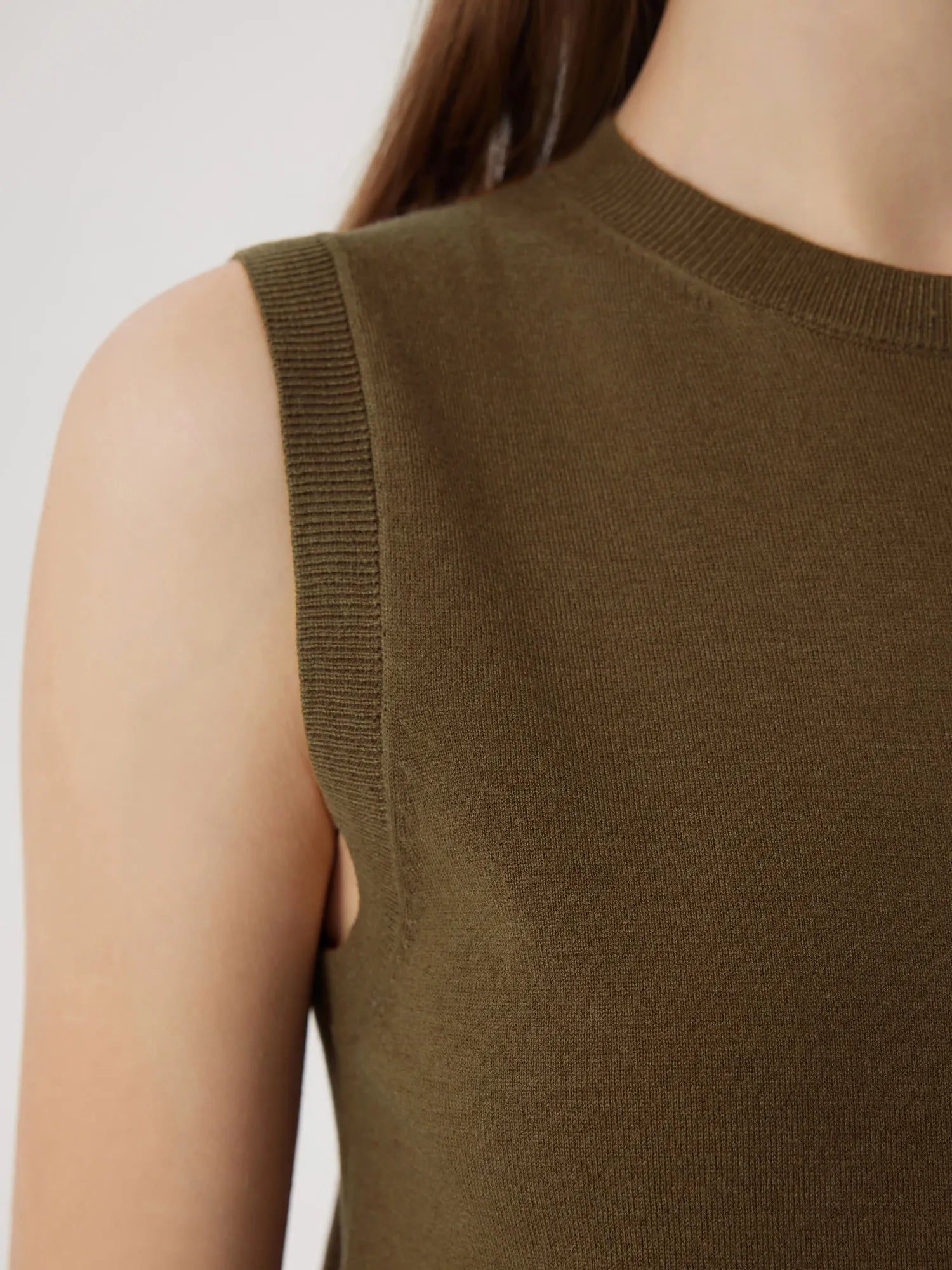 Cashmere Silk Blend Vest Sleeveless Sweater - Short Sleeve