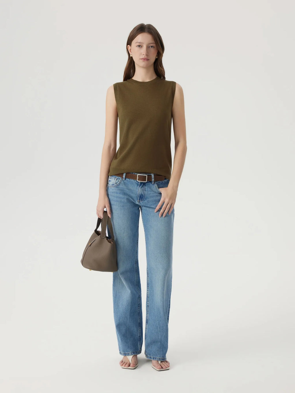 Cashmere Silk Blend Vest Sleeveless Sweater - Short Sleeve
