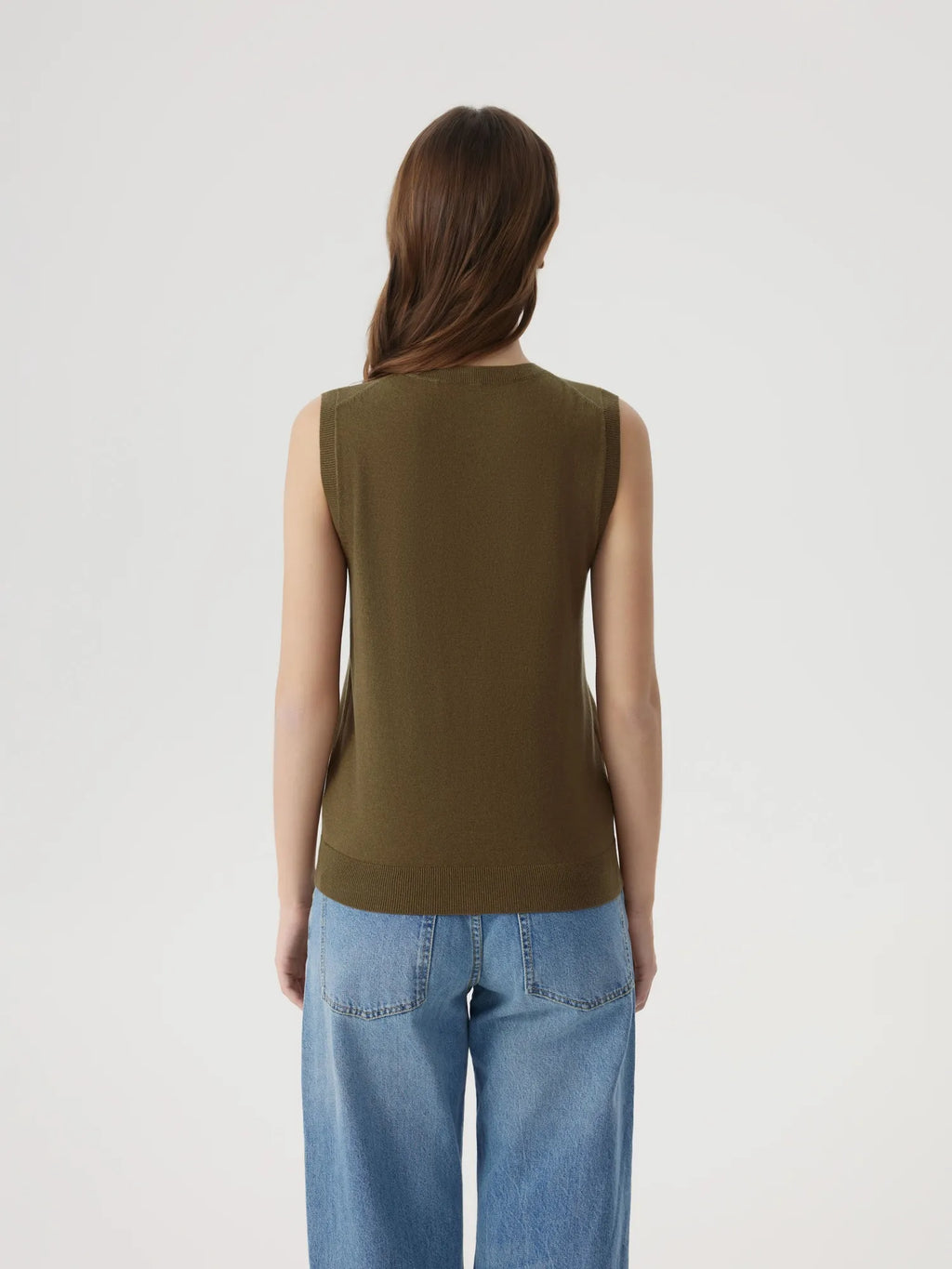 Cashmere Silk Blend Vest Sleeveless Sweater - Short Sleeve