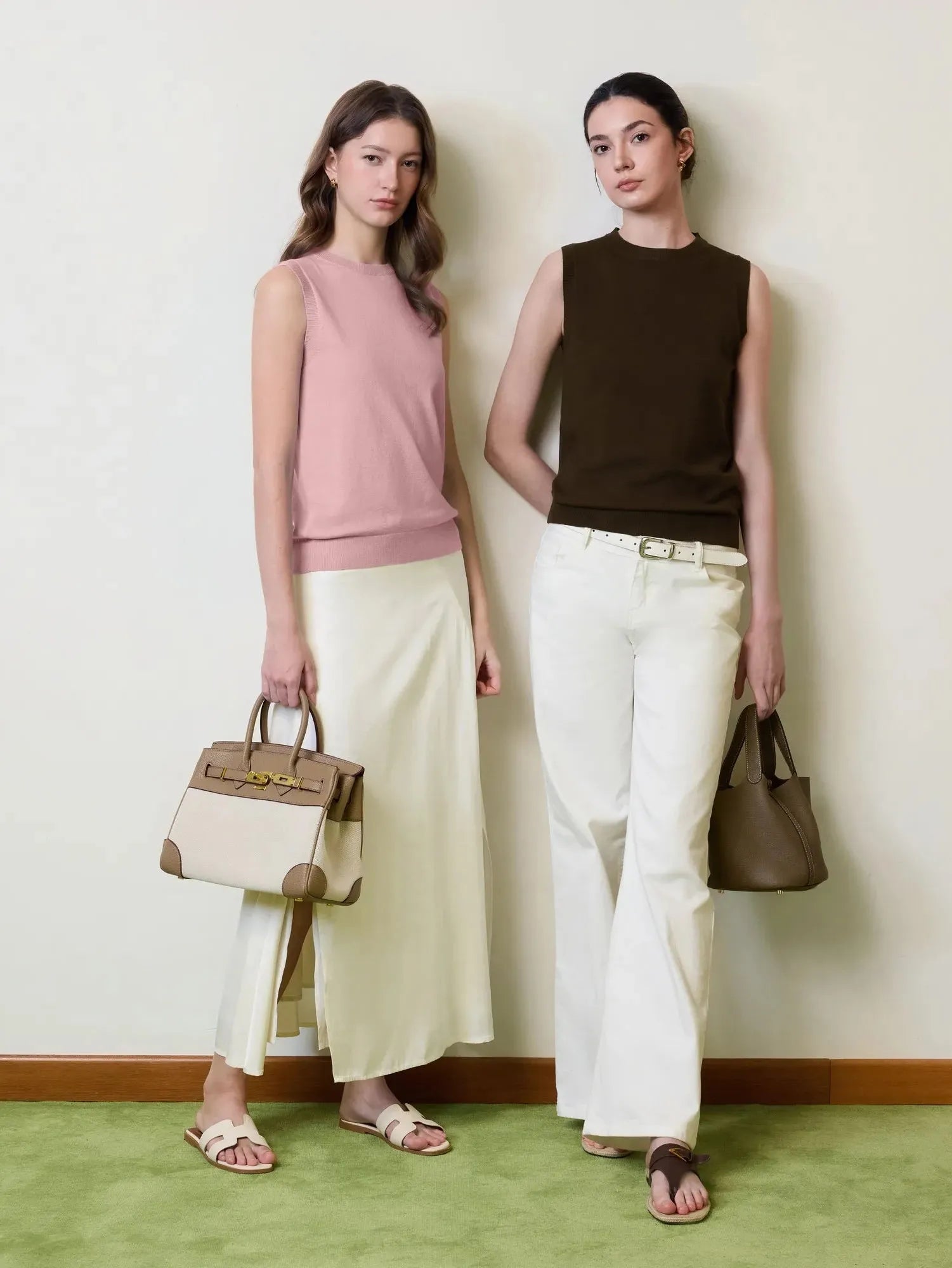 Cashmere Silk Blend Vest Sleeveless Sweater - Short Sleeve