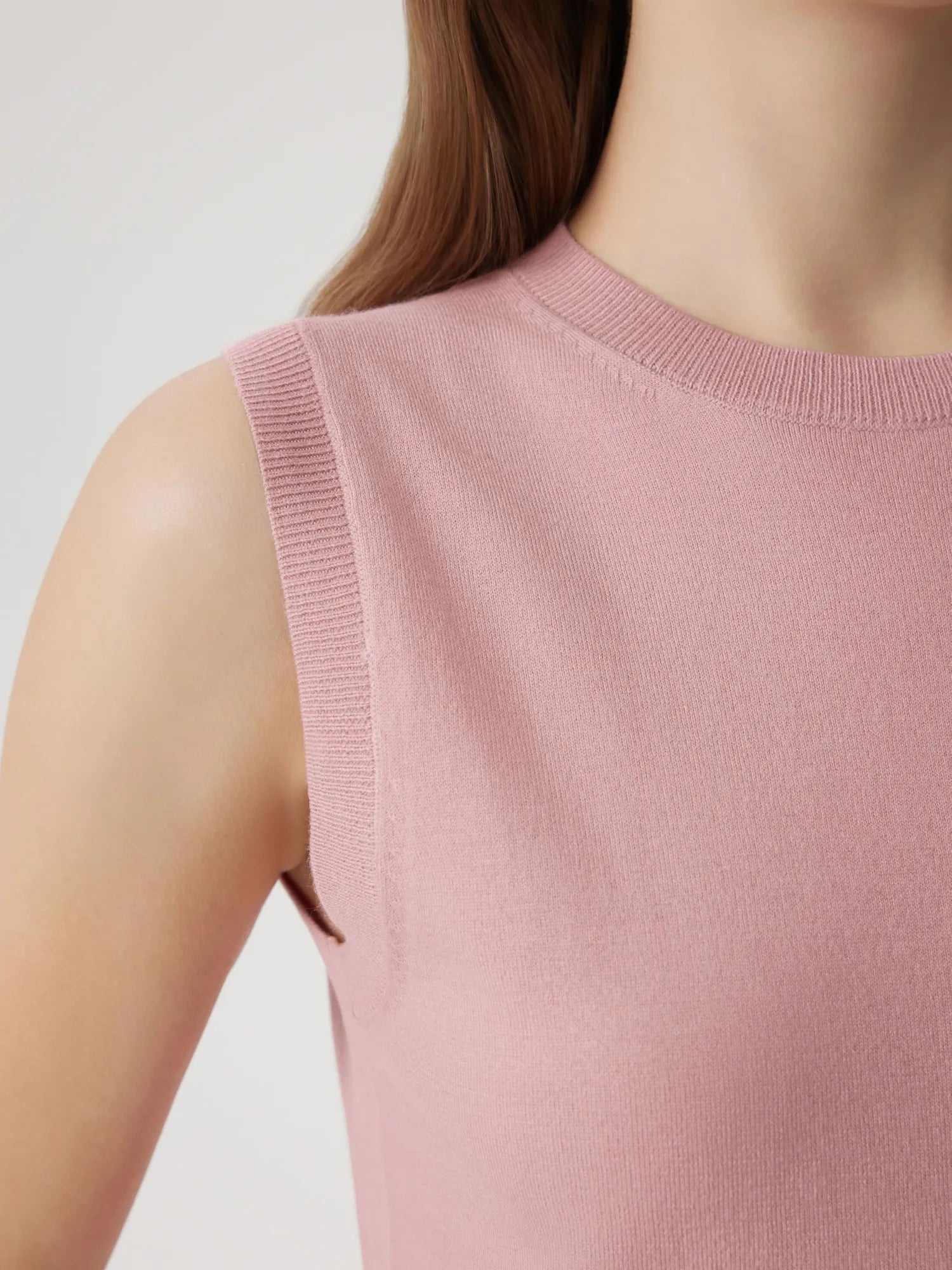 Cashmere Silk Blend Vest Sleeveless Sweater - Short Sleeve