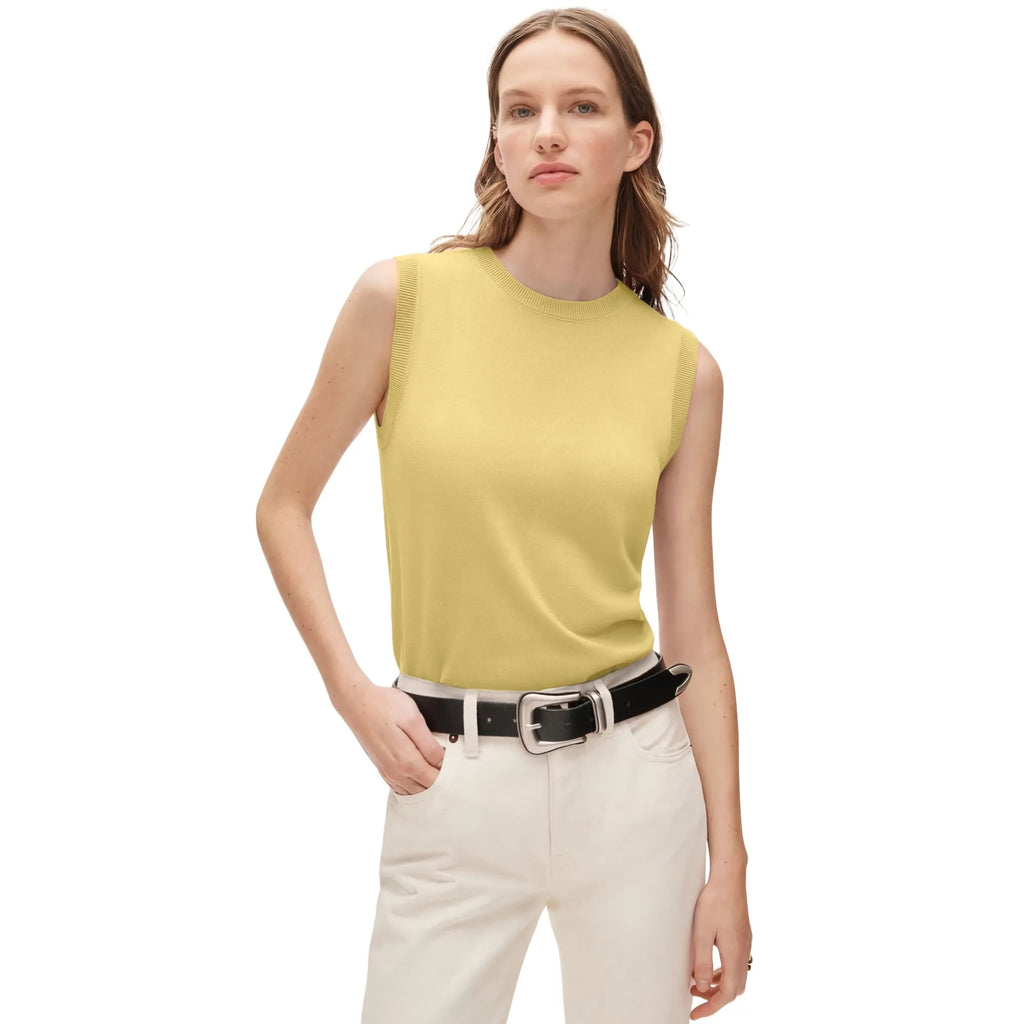 Cashmere Silk Blend Vest Sleeveless Sweater - Short Sleeve
