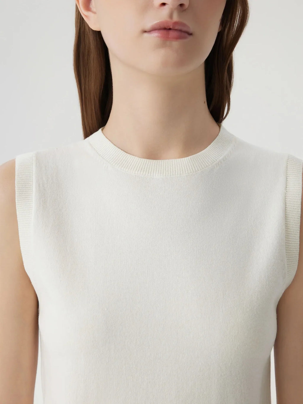 Cashmere Silk Blend Vest Sleeveless Sweater - Short Sleeve