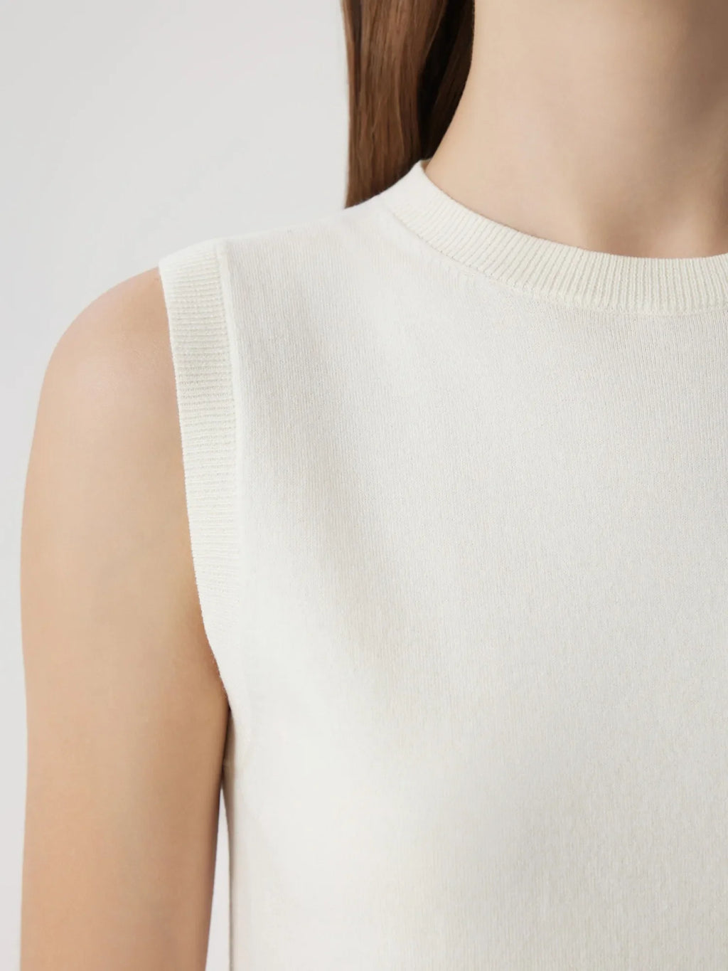 Cashmere Silk Blend Vest Sleeveless Sweater - Short Sleeve