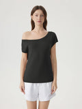 Cashmere Silk Blend Off Shoulder Tops