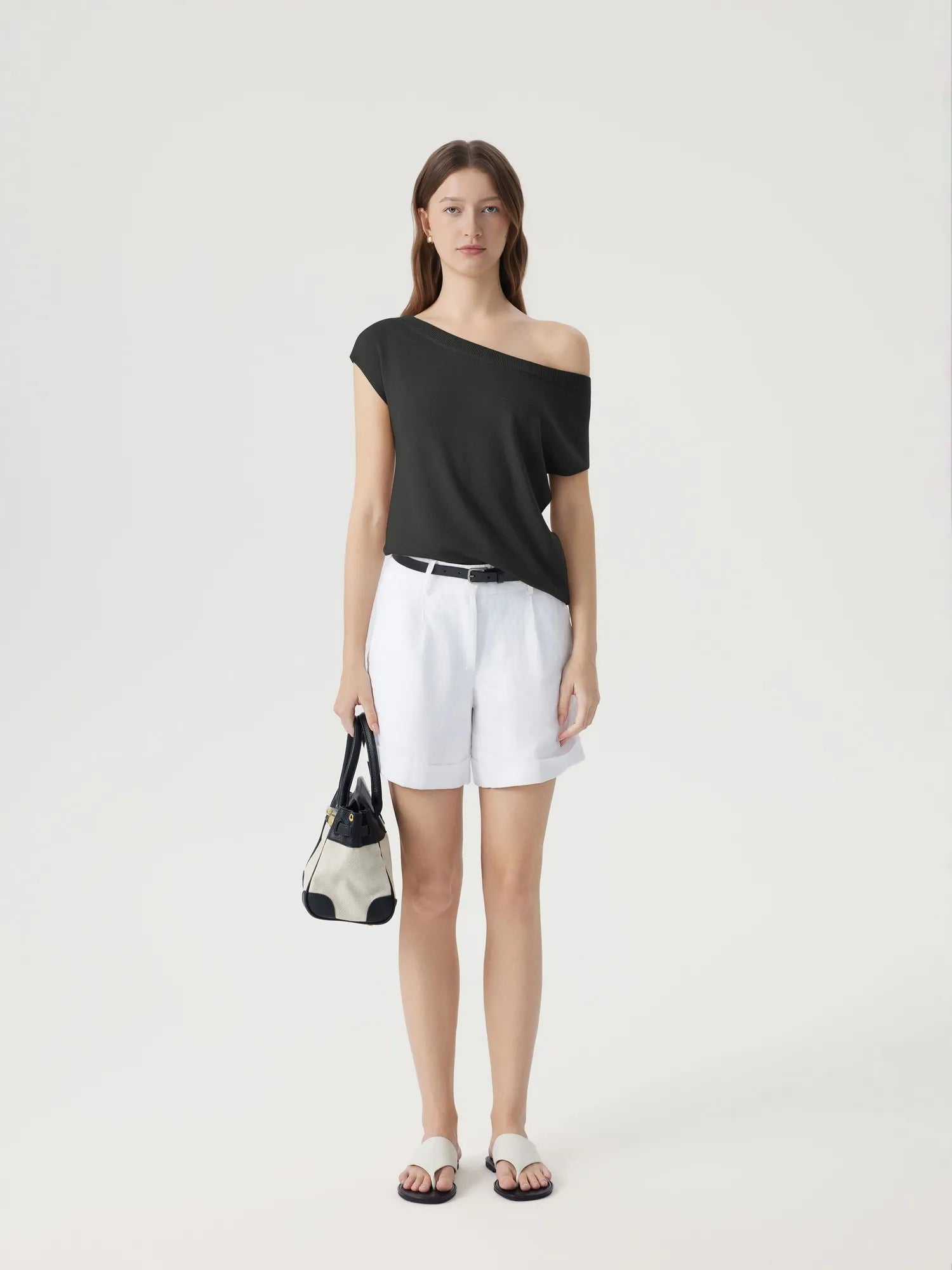 Cashmere Silk Blend Off Shoulder Tops