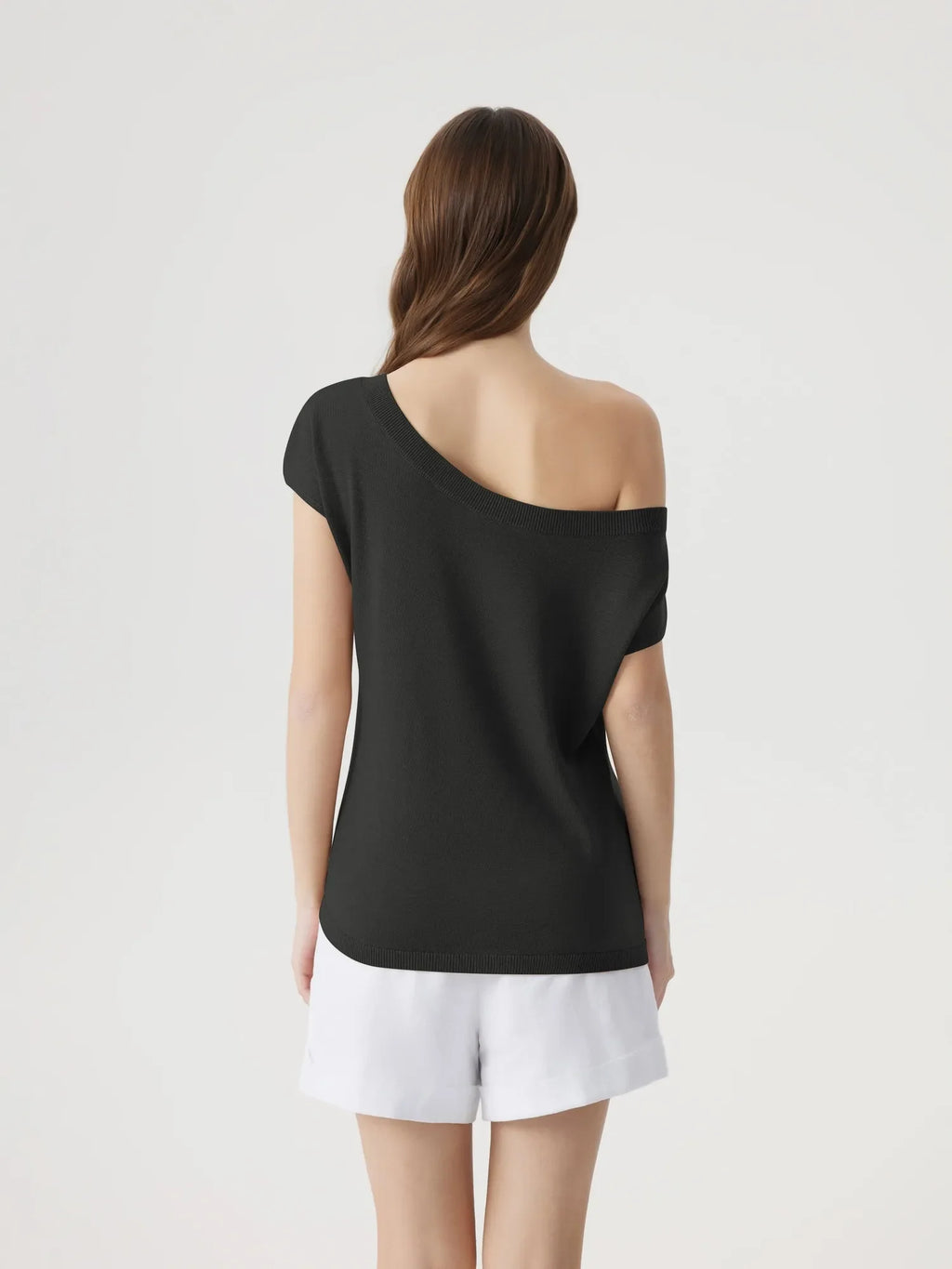 Cashmere Silk Blend Off Shoulder Tops