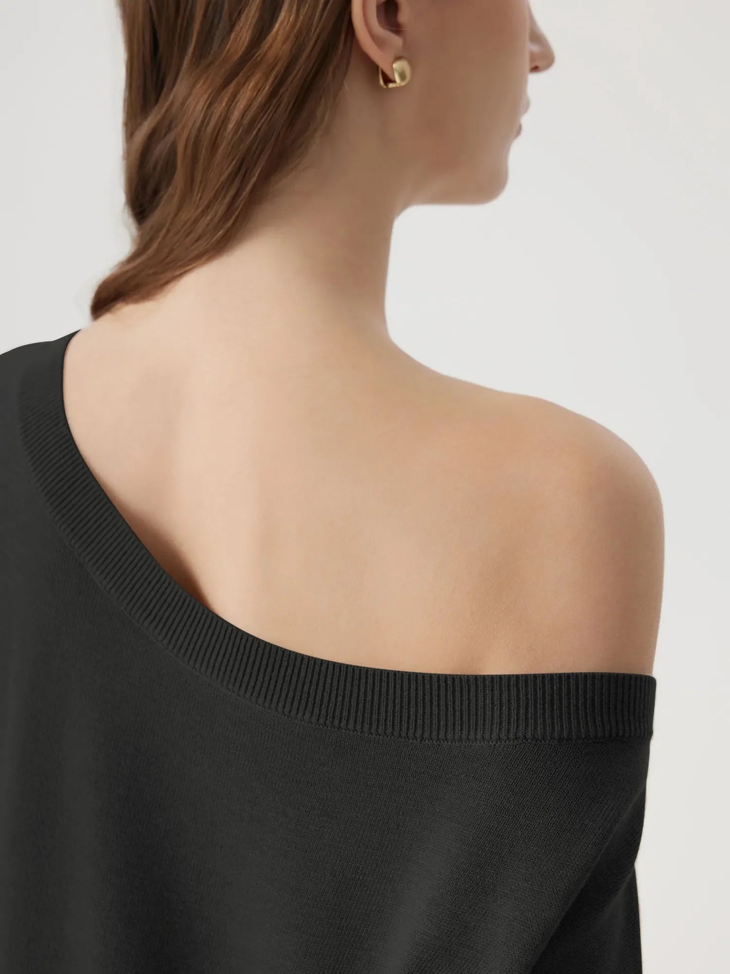 Cashmere Silk Blend Off Shoulder Tops