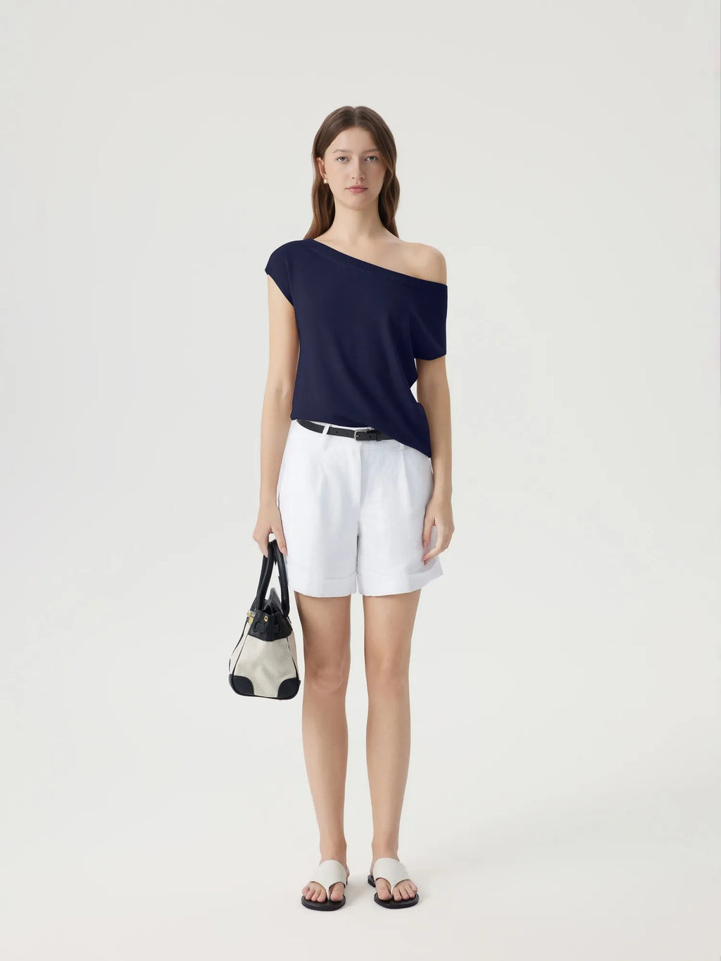 Cashmere Silk Blend Off Shoulder Tops