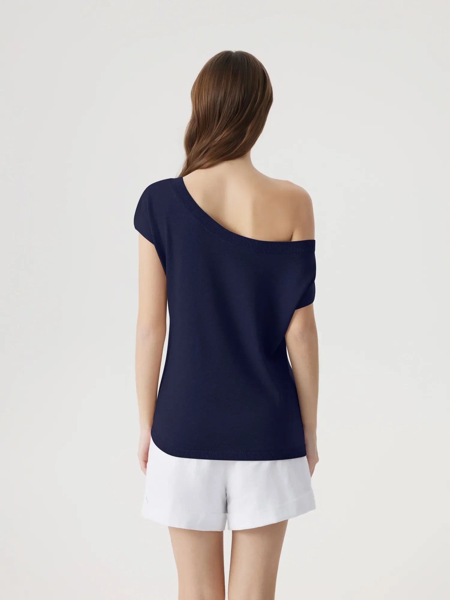 Cashmere Silk Blend Off Shoulder Tops