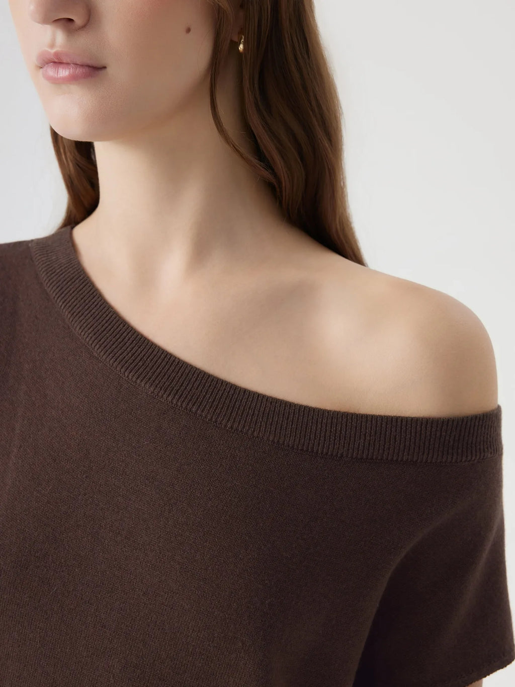Cashmere Silk Blend Off Shoulder Tops