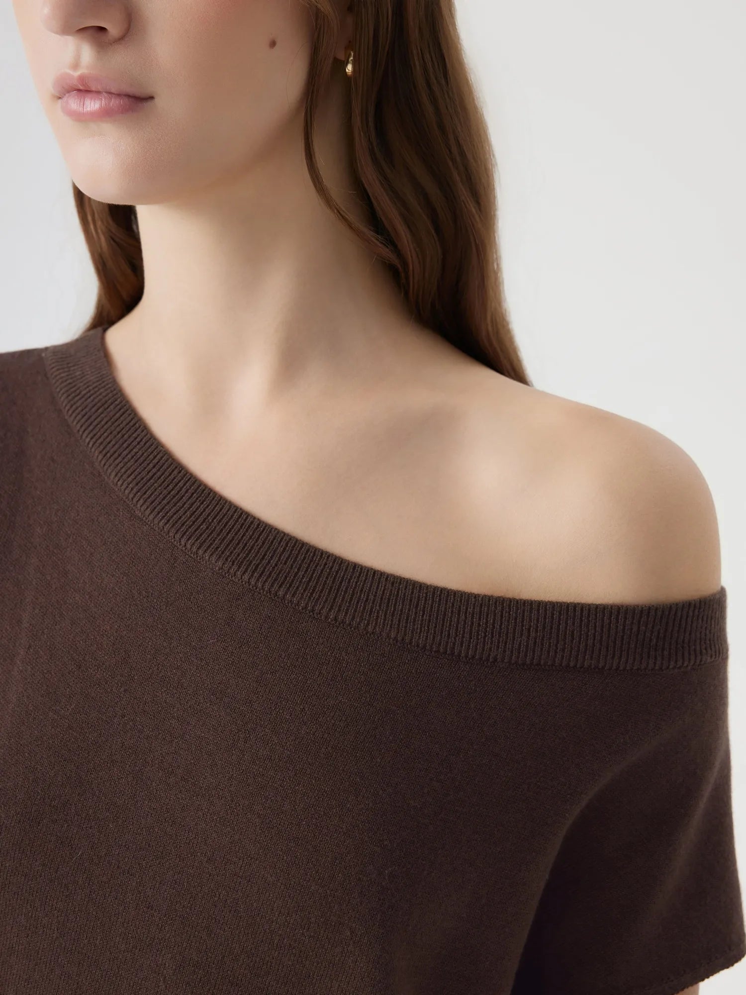 Cashmere Silk Blend Off Shoulder Tops