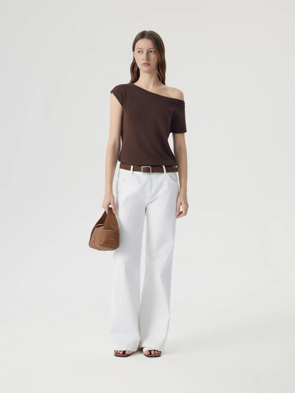 Cashmere Silk Blend Off Shoulder Tops